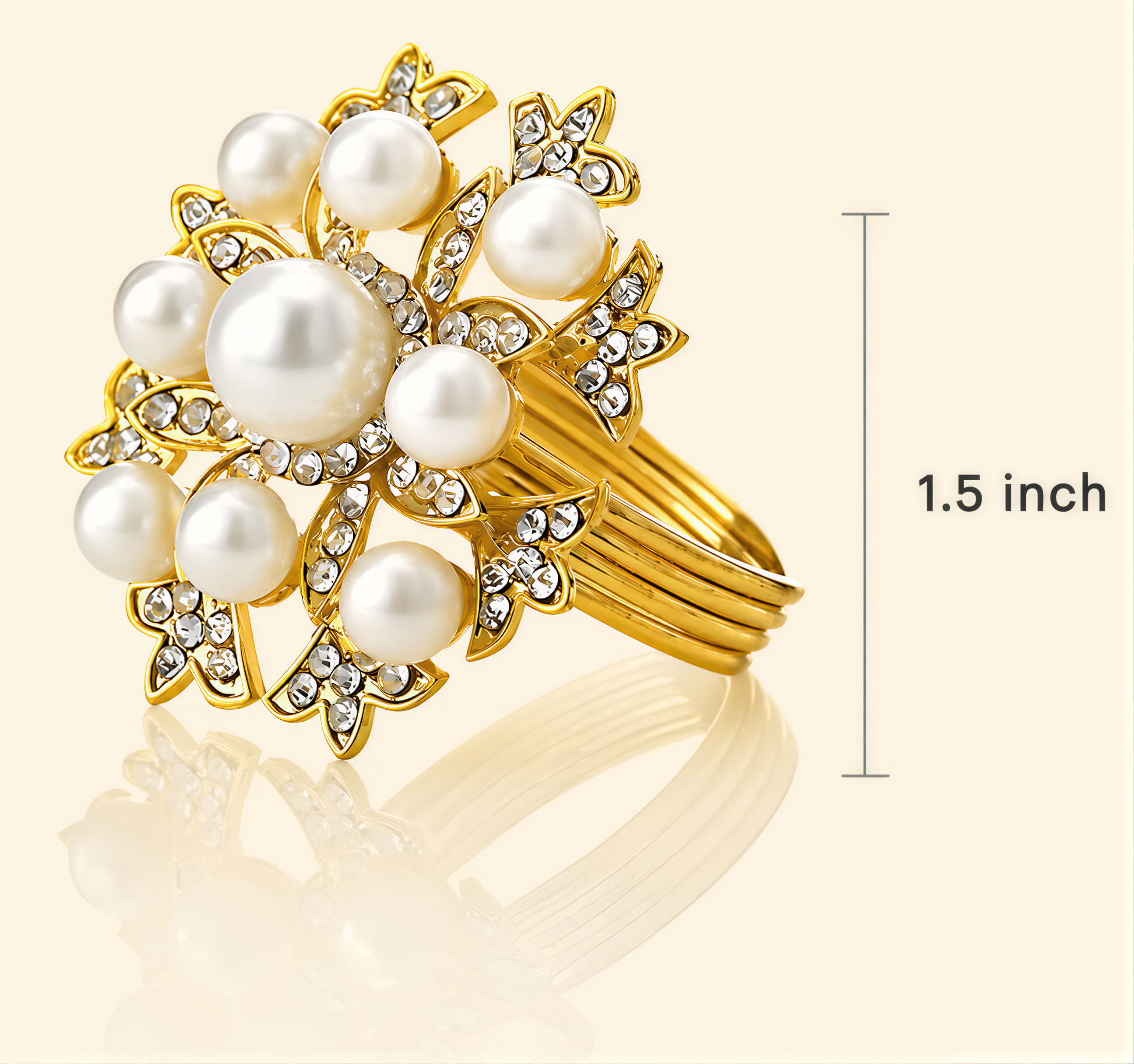 Gold Floral Napkin Rings – Golden Bloom
