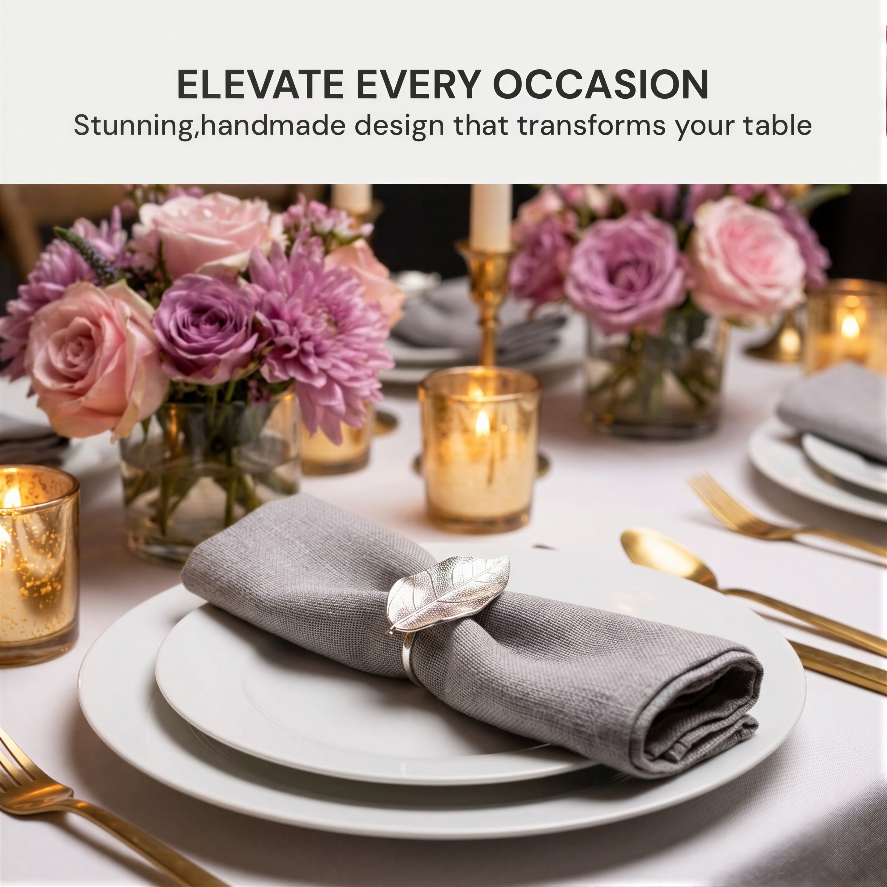 Silver Leaf Napkin Rings – Elegant Decorative Table Setting Rings in Rust-Resistant Alloy
