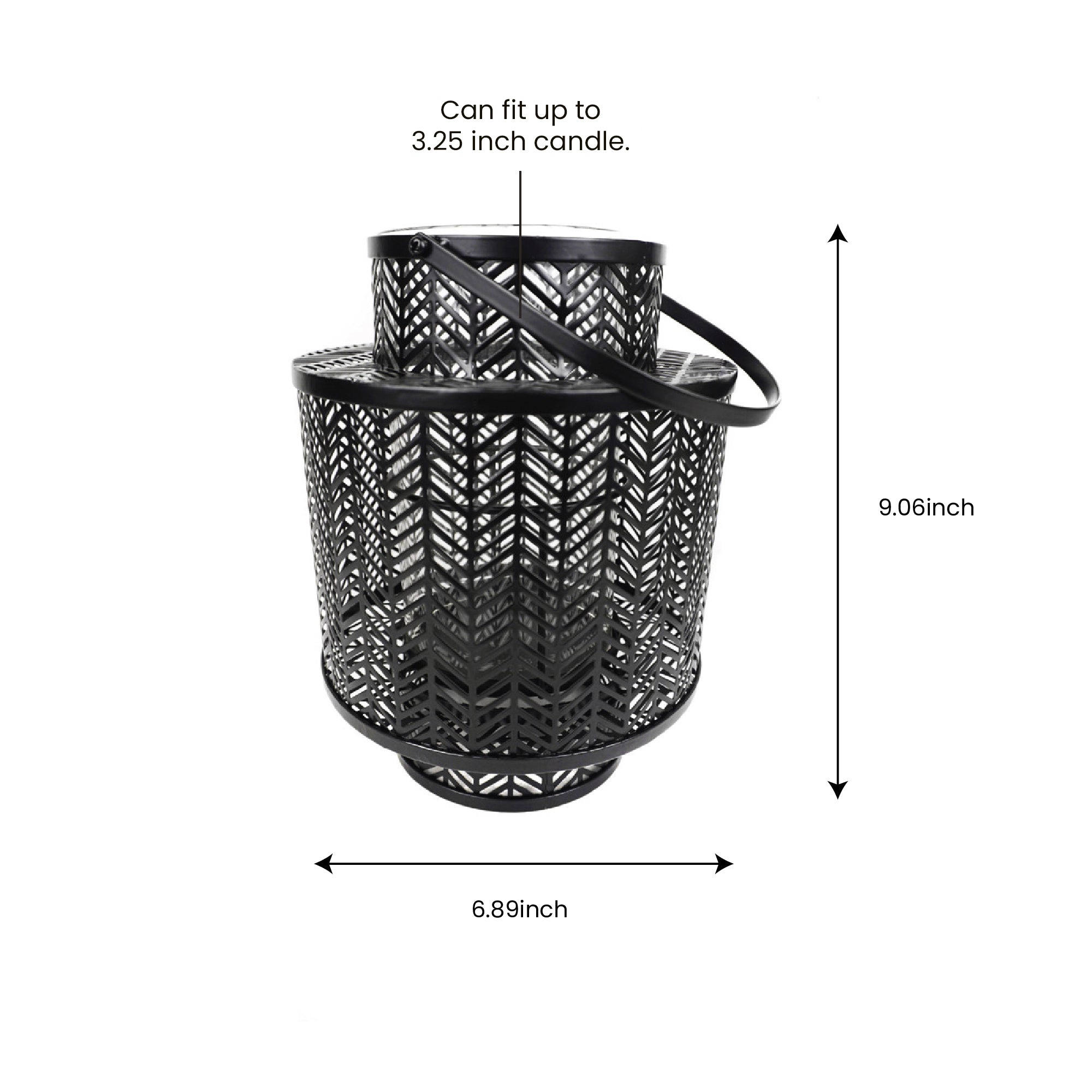 Black Hanging Candle Holder Lantern