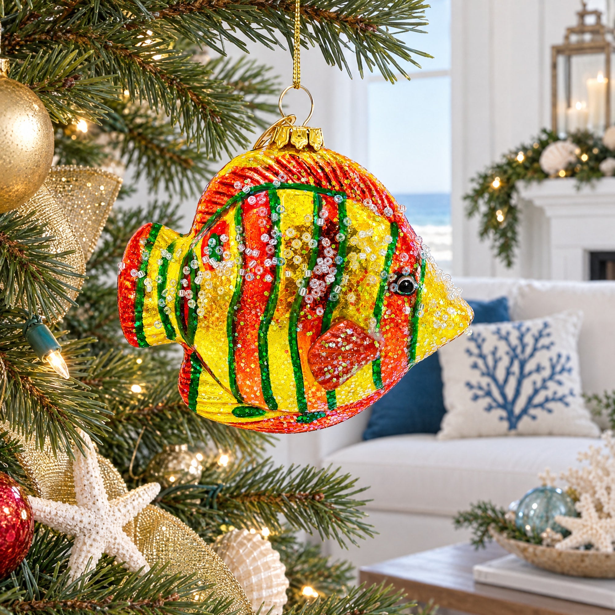 Aquarium Fish Glass Christmas Ornament