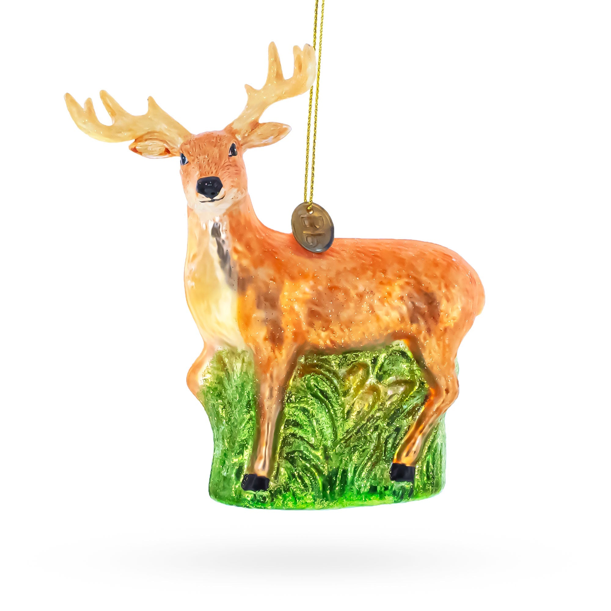White-Tailed Deer Glass Christmas Ornament
