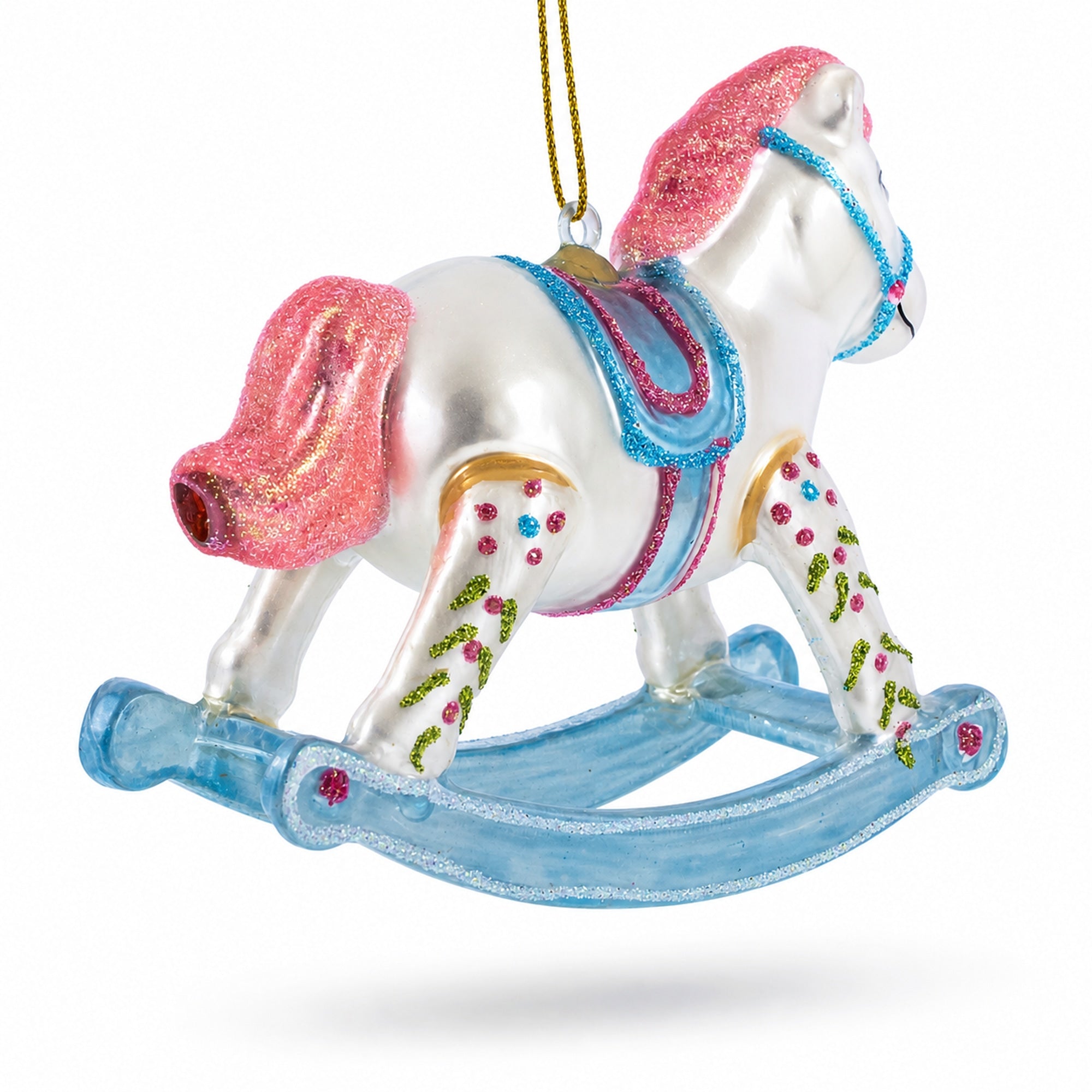 Baby’s First Rocking Horse Glass Christmas Ornament