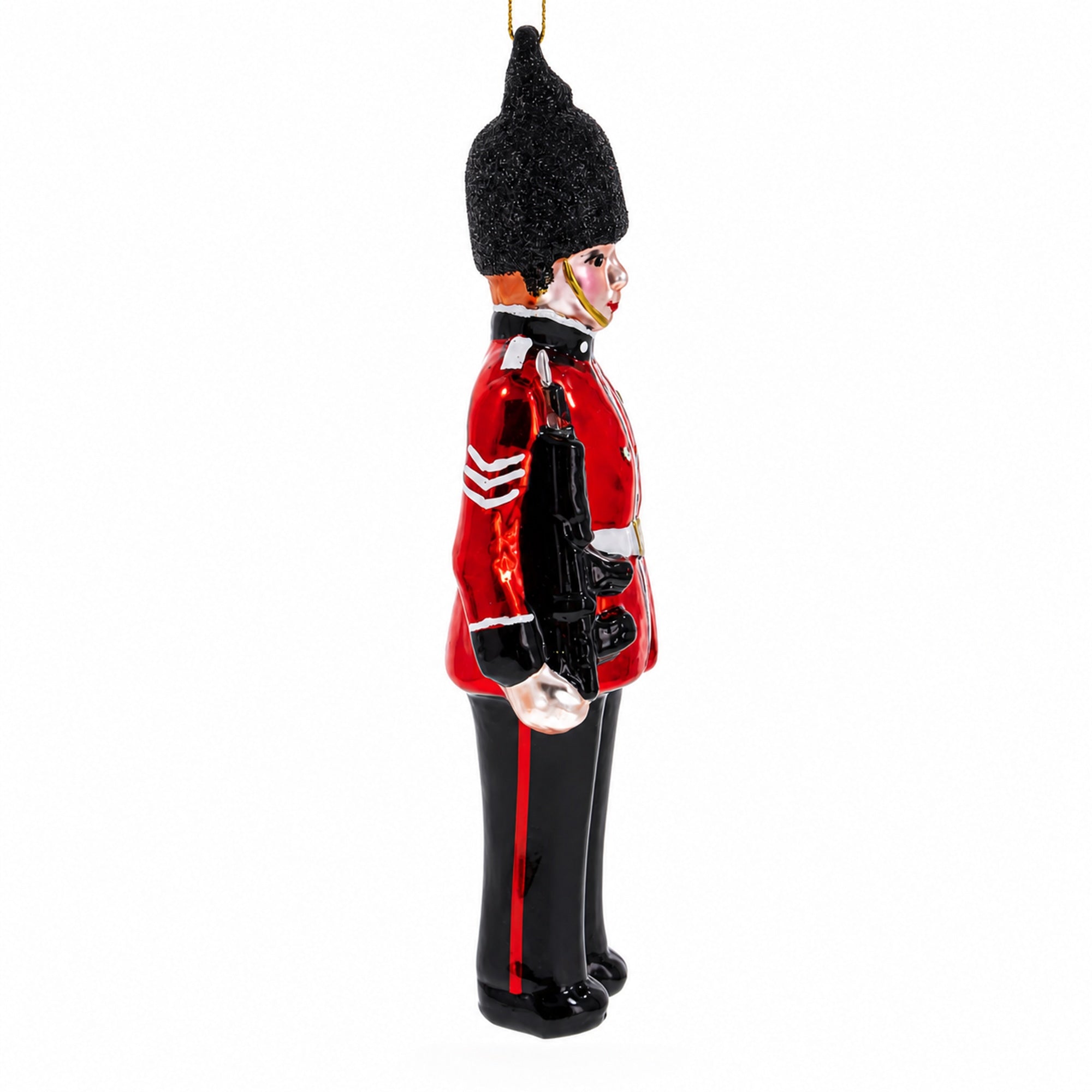British Royal Guard British Glass Christmas Ornament