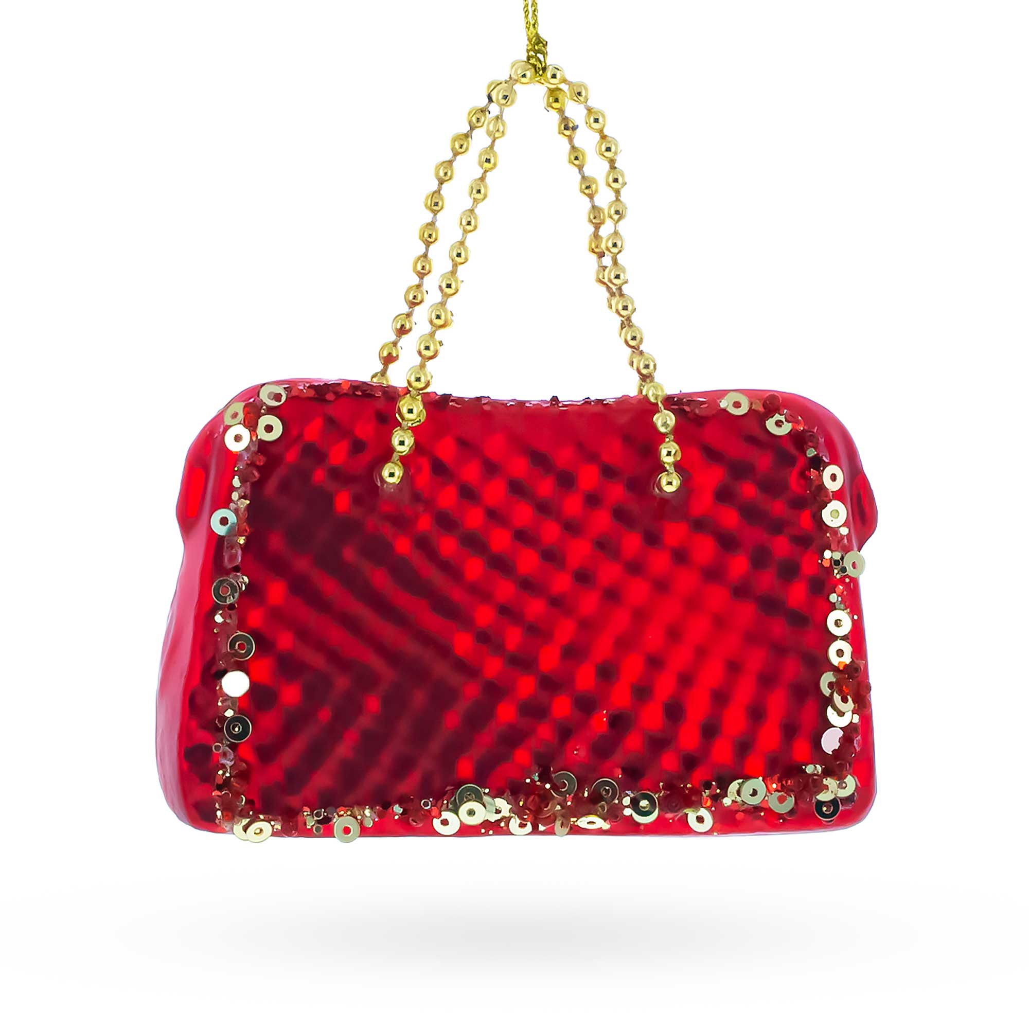 Red Purse Glass Christmas Ornament