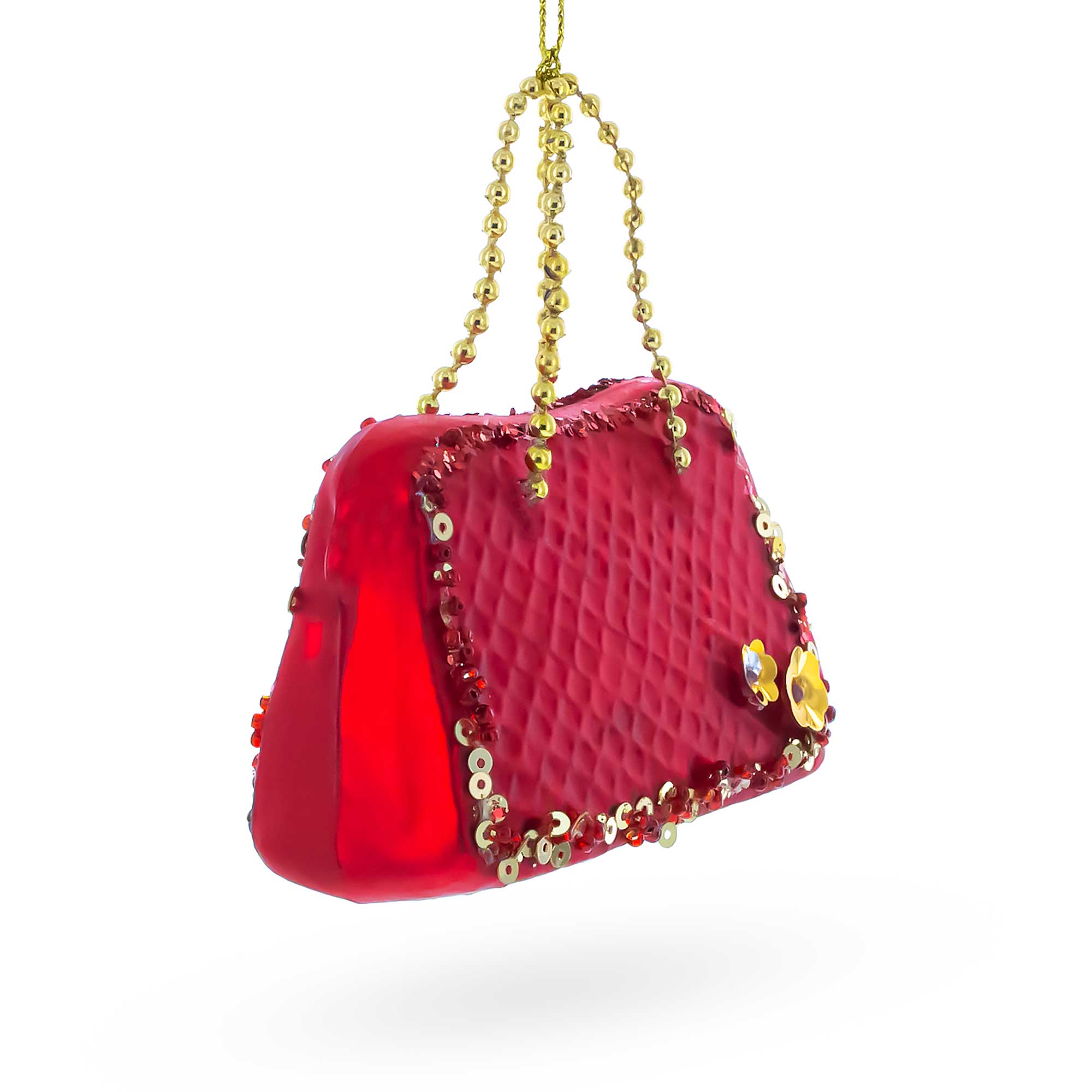 Red Purse Glass Christmas Ornament