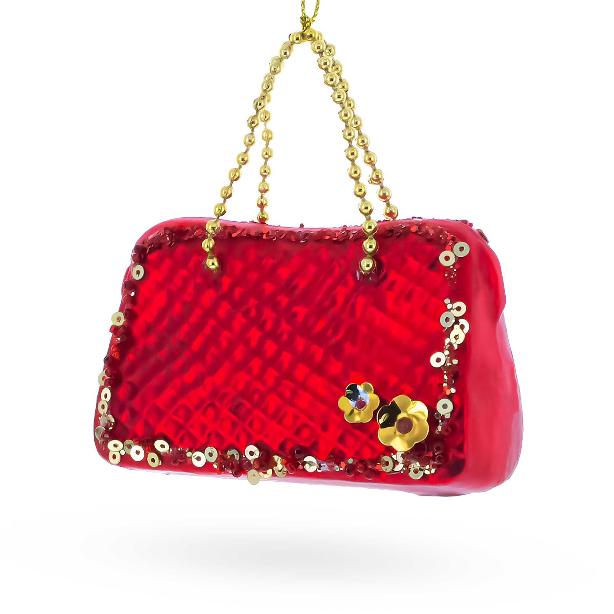 Red Purse Glass Christmas Ornament