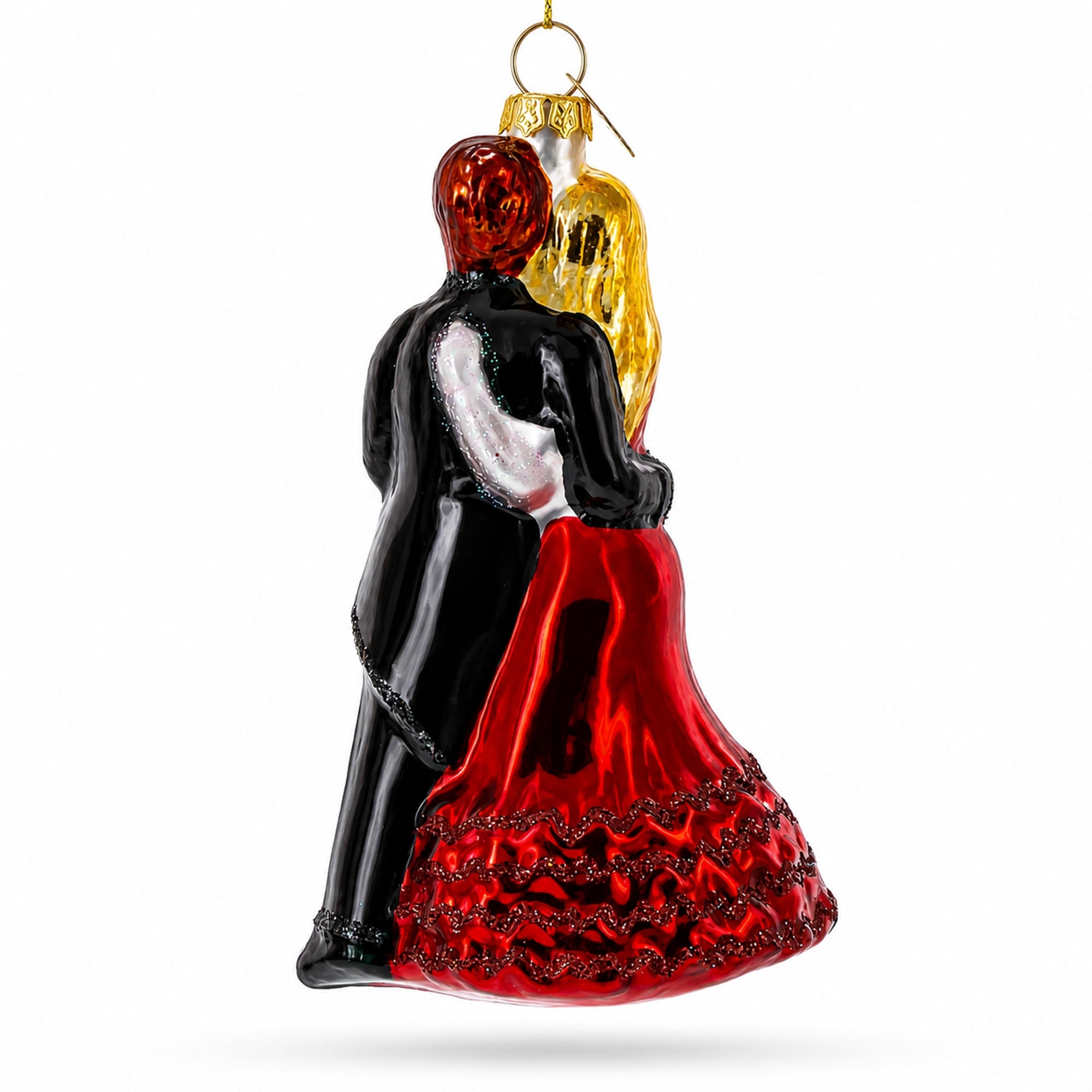 Graceful Dancing Couple Glass Christmas Ornament