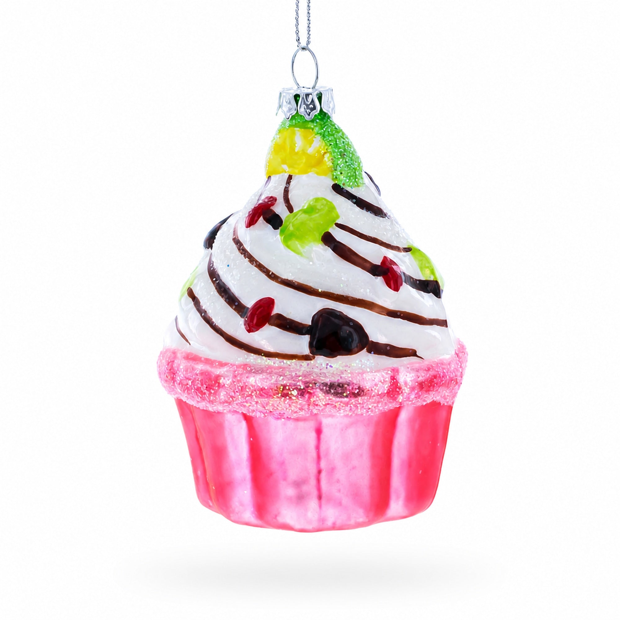 Cupcake/Muffin Glass Christmas Ornament