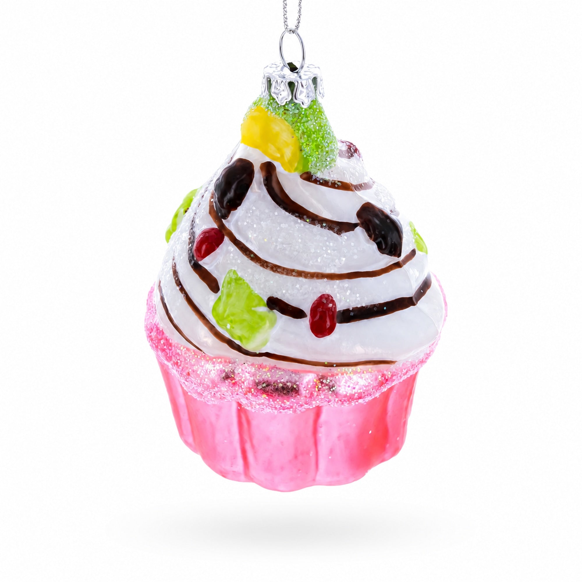 Cupcake/Muffin Glass Christmas Ornament