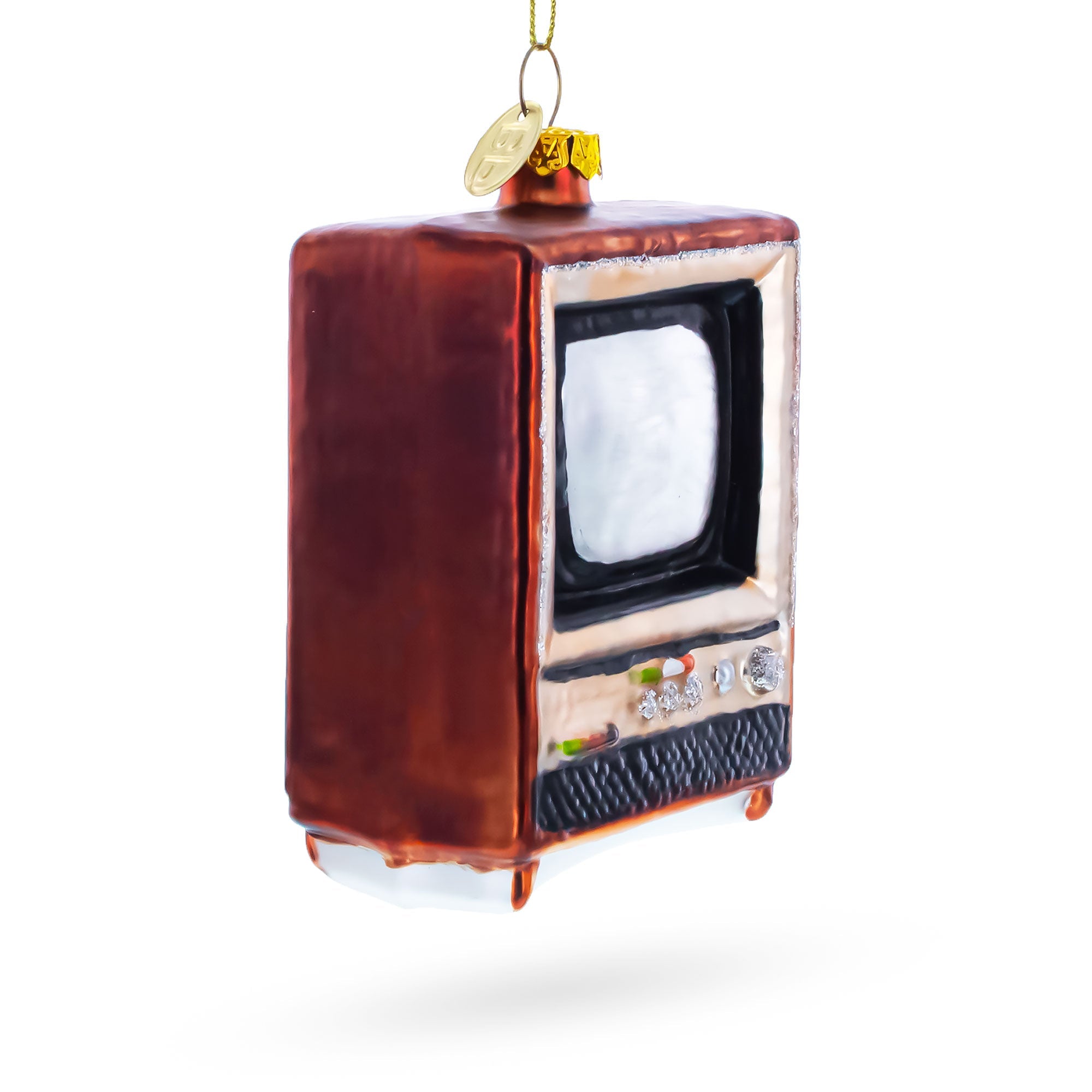 Nostalgic Retro Classic TV Glass Christmas Ornament