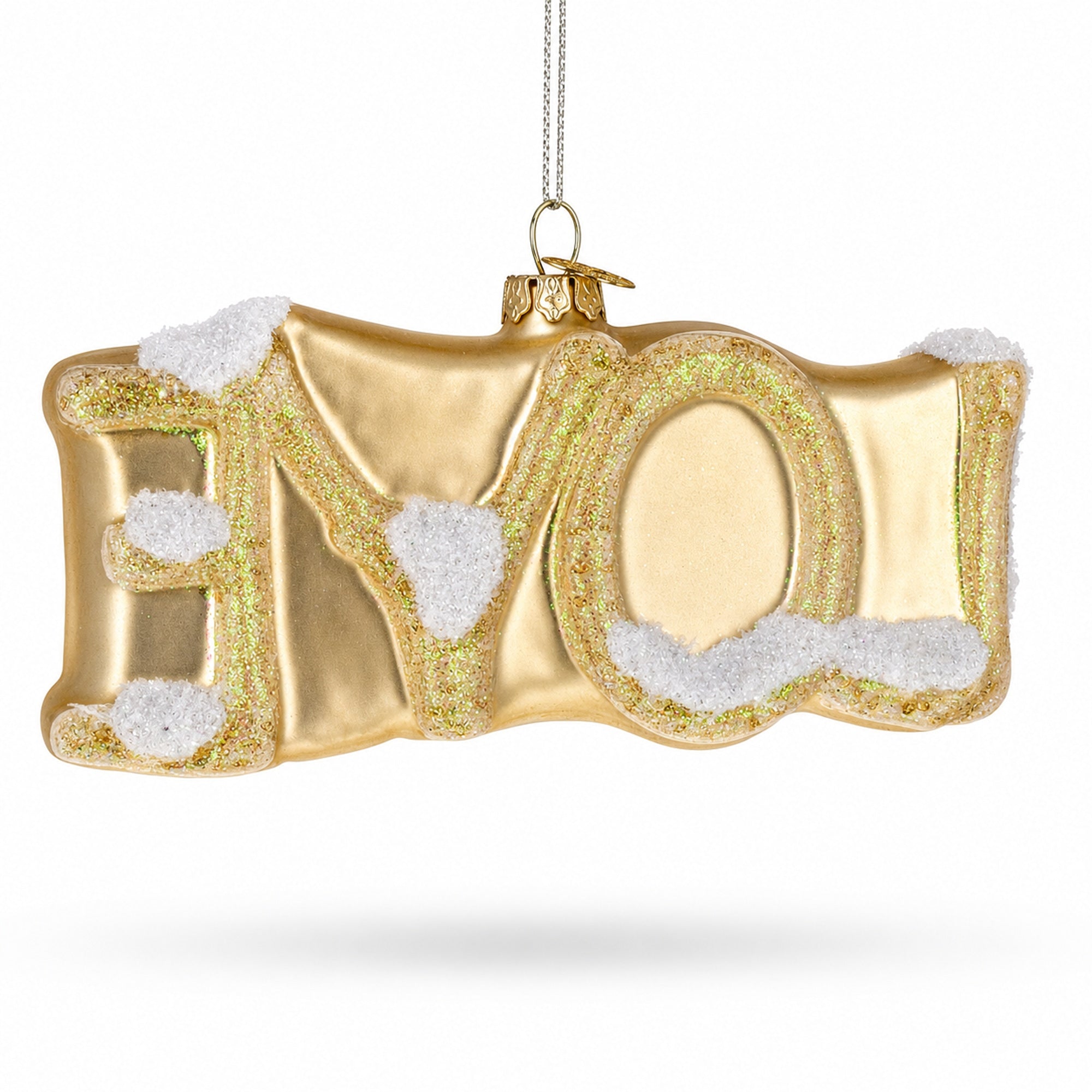 Love Letters Red Cardinal on Branch Glass Christmas Ornament