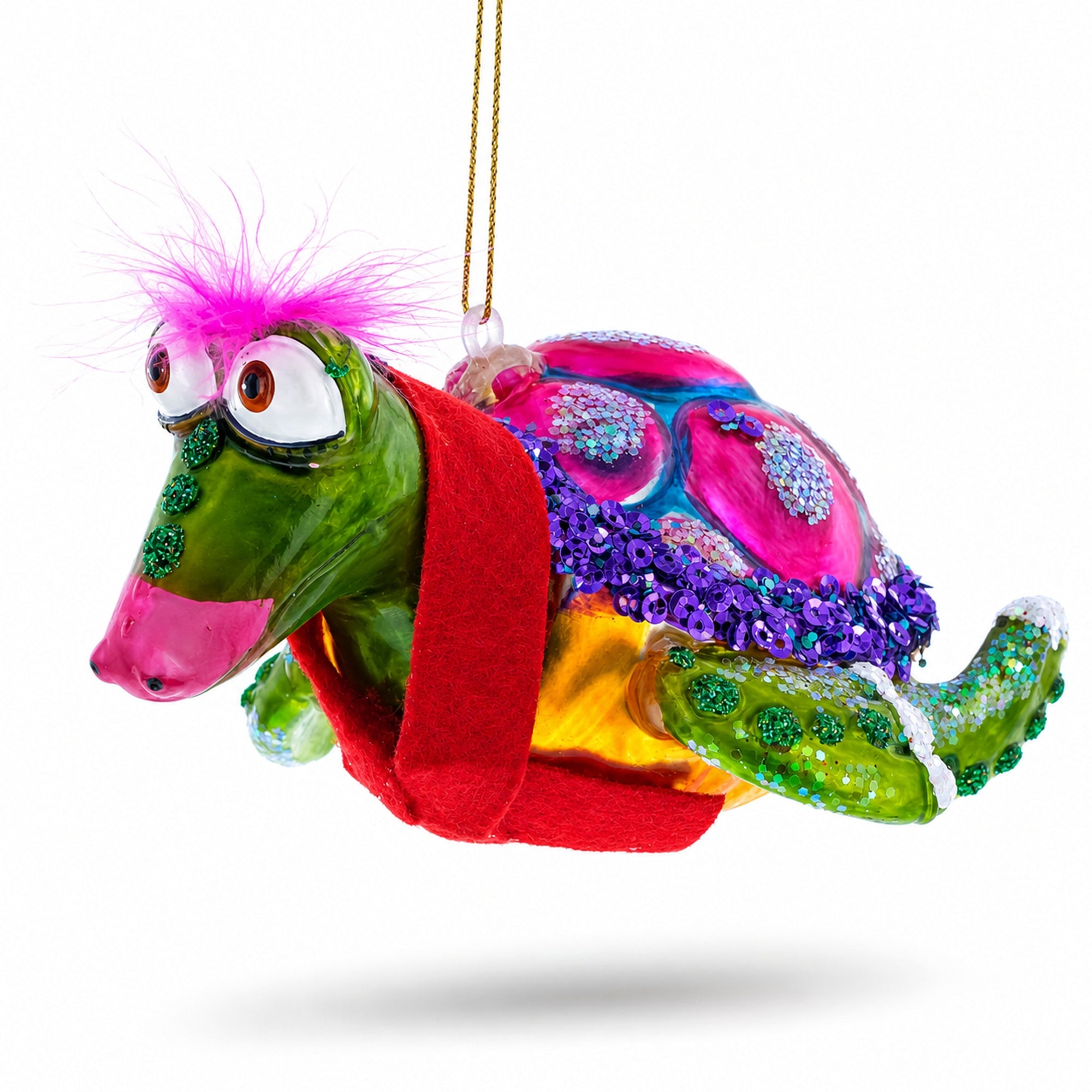 Mrs. Sea Turtle Glass Christmas Ornament