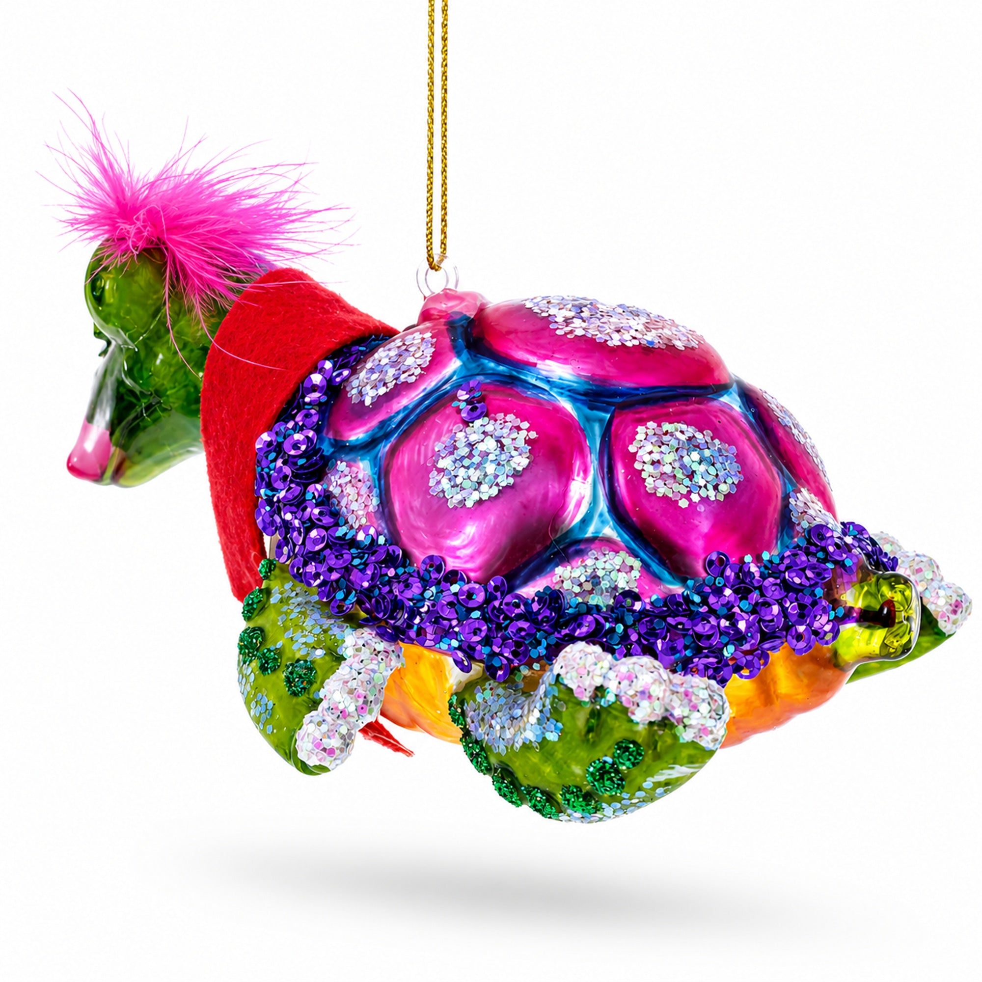 Mrs. Sea Turtle Glass Christmas Ornament