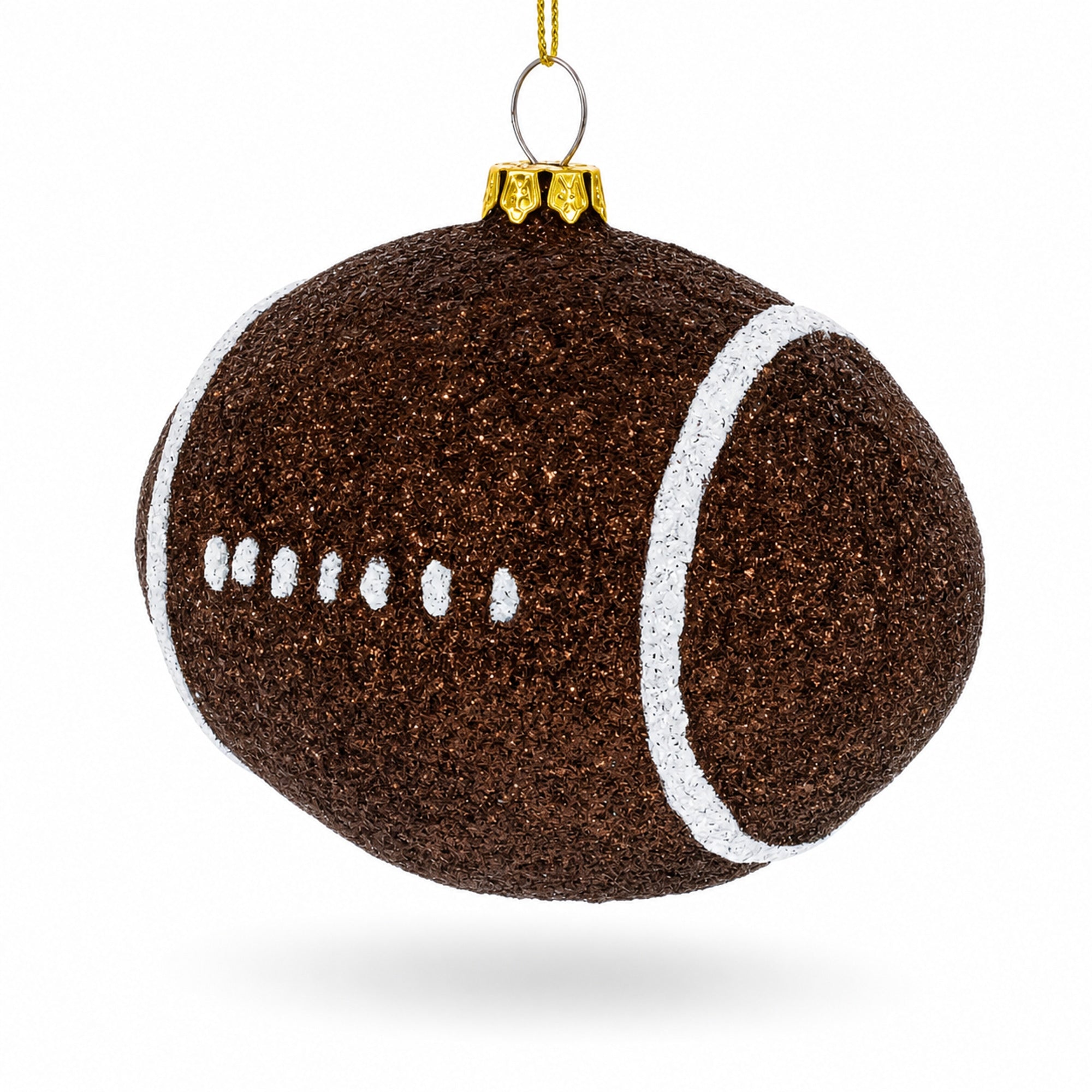 Shiny Football Glass Christmas Ornament
