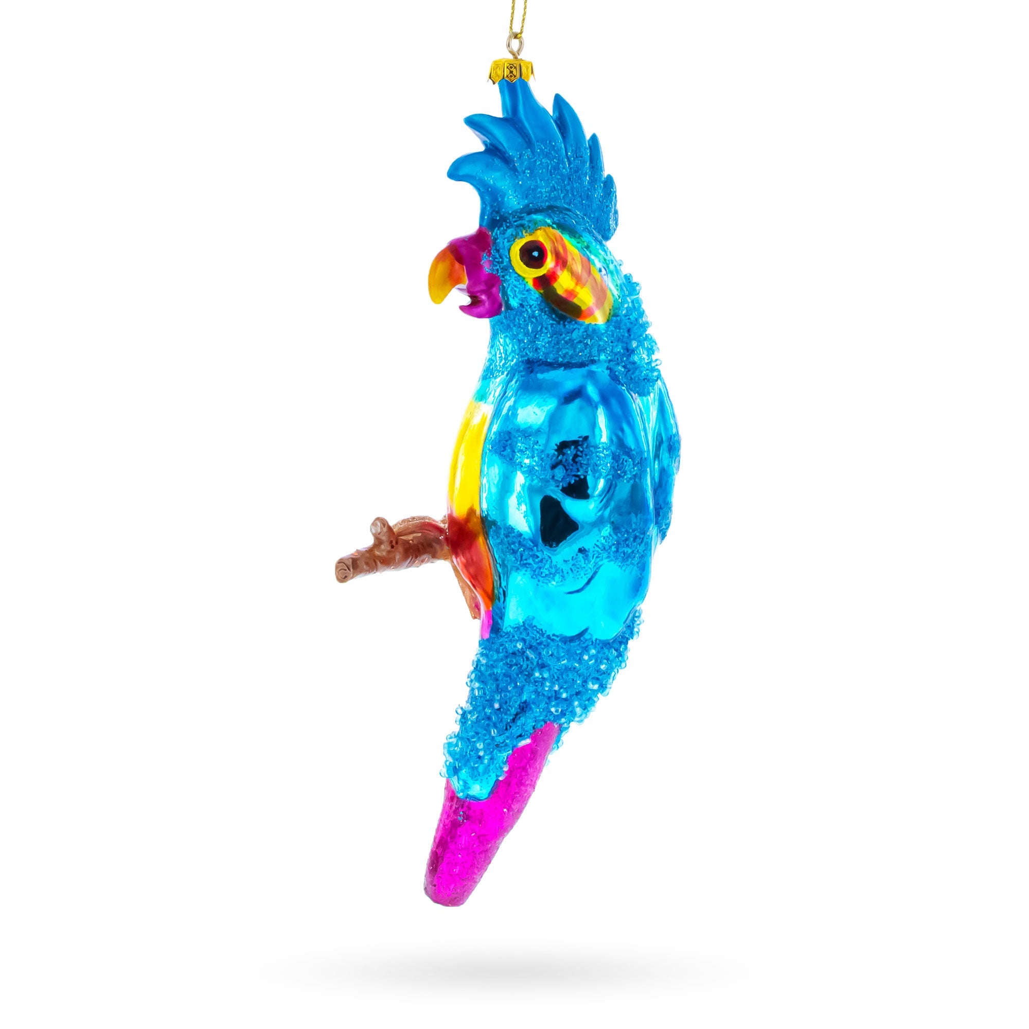 Parrot with Colorful Beads Glass Christmas Ornament