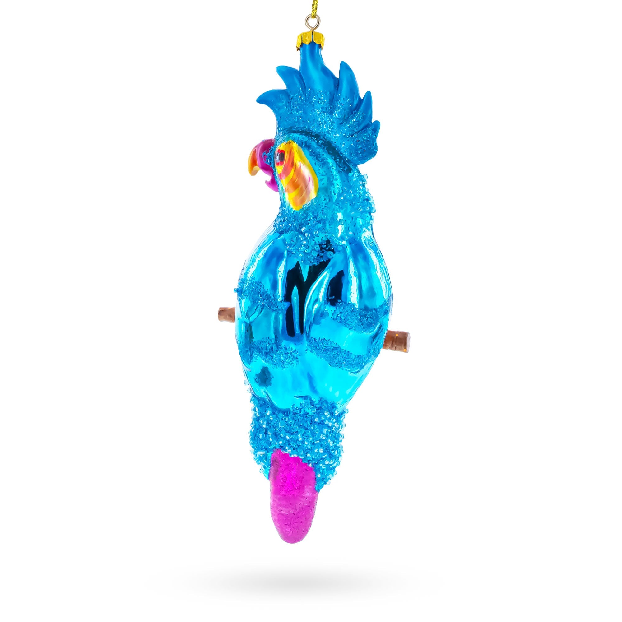Parrot with Colorful Beads Glass Christmas Ornament