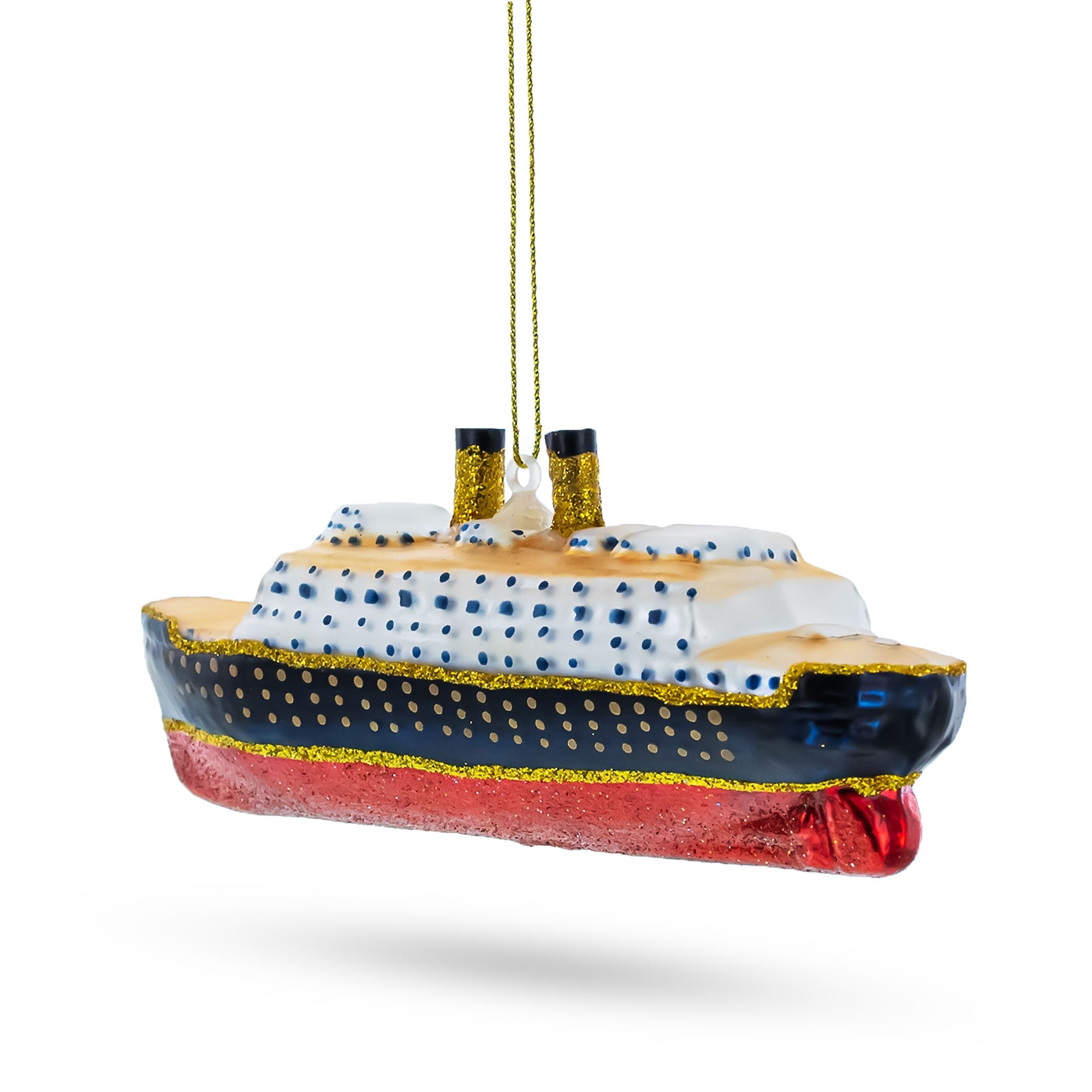 Titanic Ship Glass Christmas Ornament