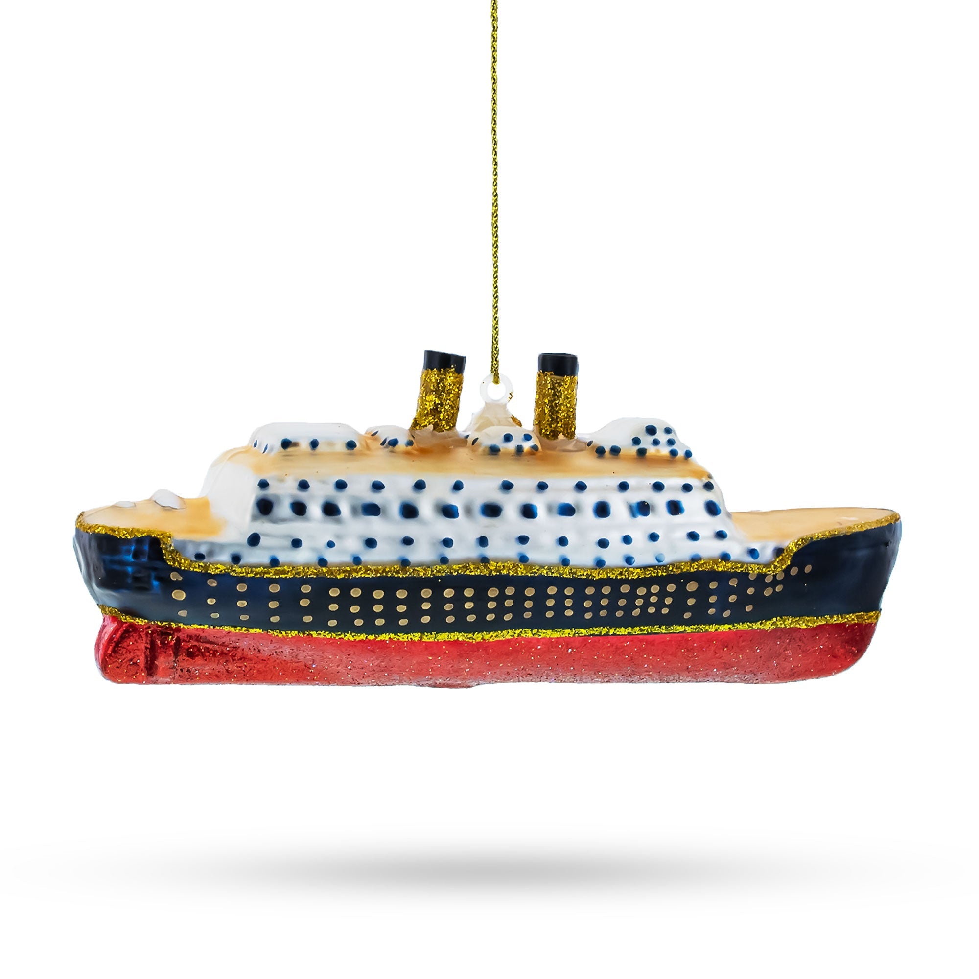 Titanic Ship Glass Christmas Ornament