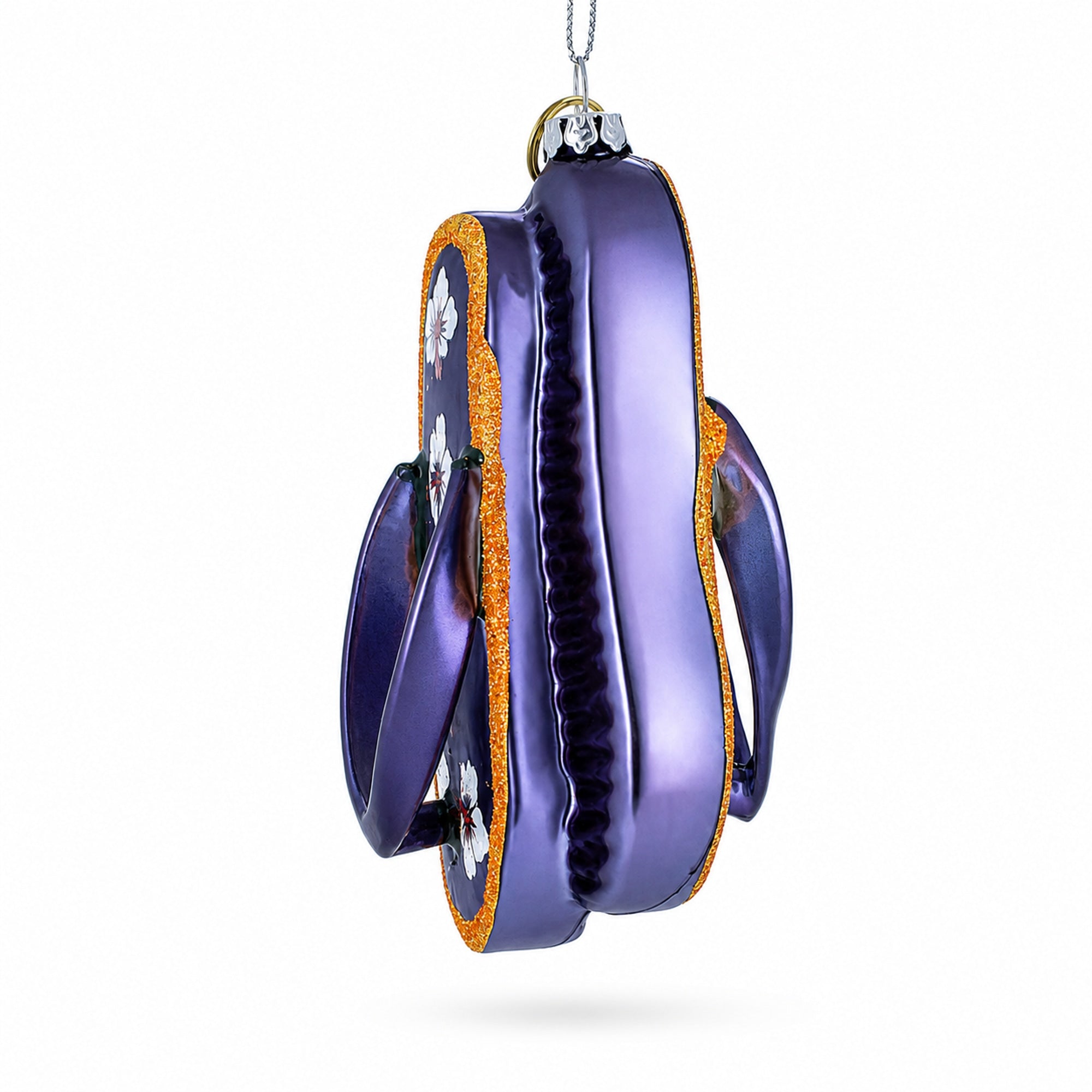 Colorful Flip Flops Glass Christmas Ornament