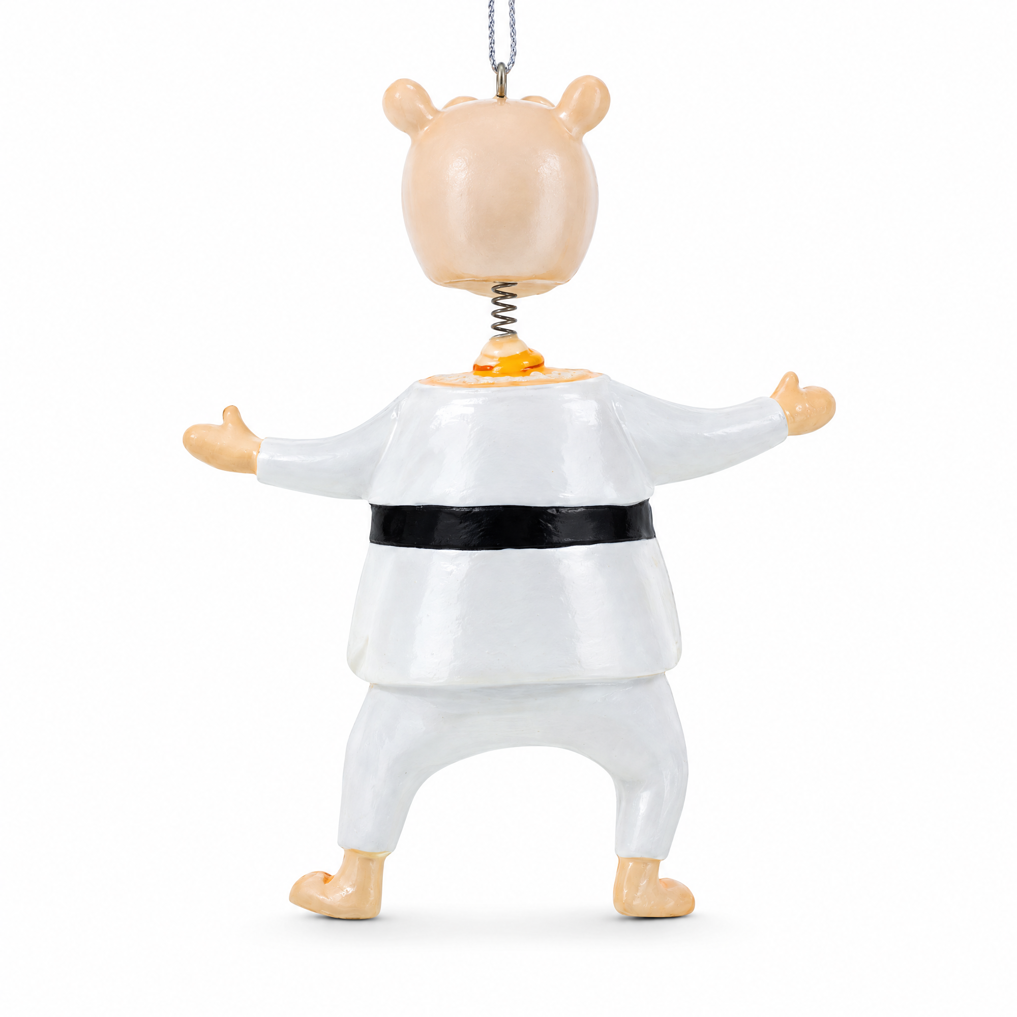 Martial Arts Karate Hippo Glass Christmas Ornament