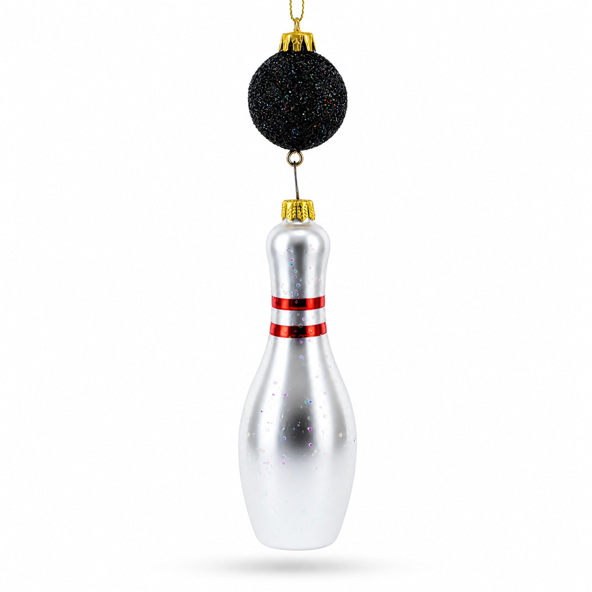 Striking Bowling Ball Glass Christmas Ornament