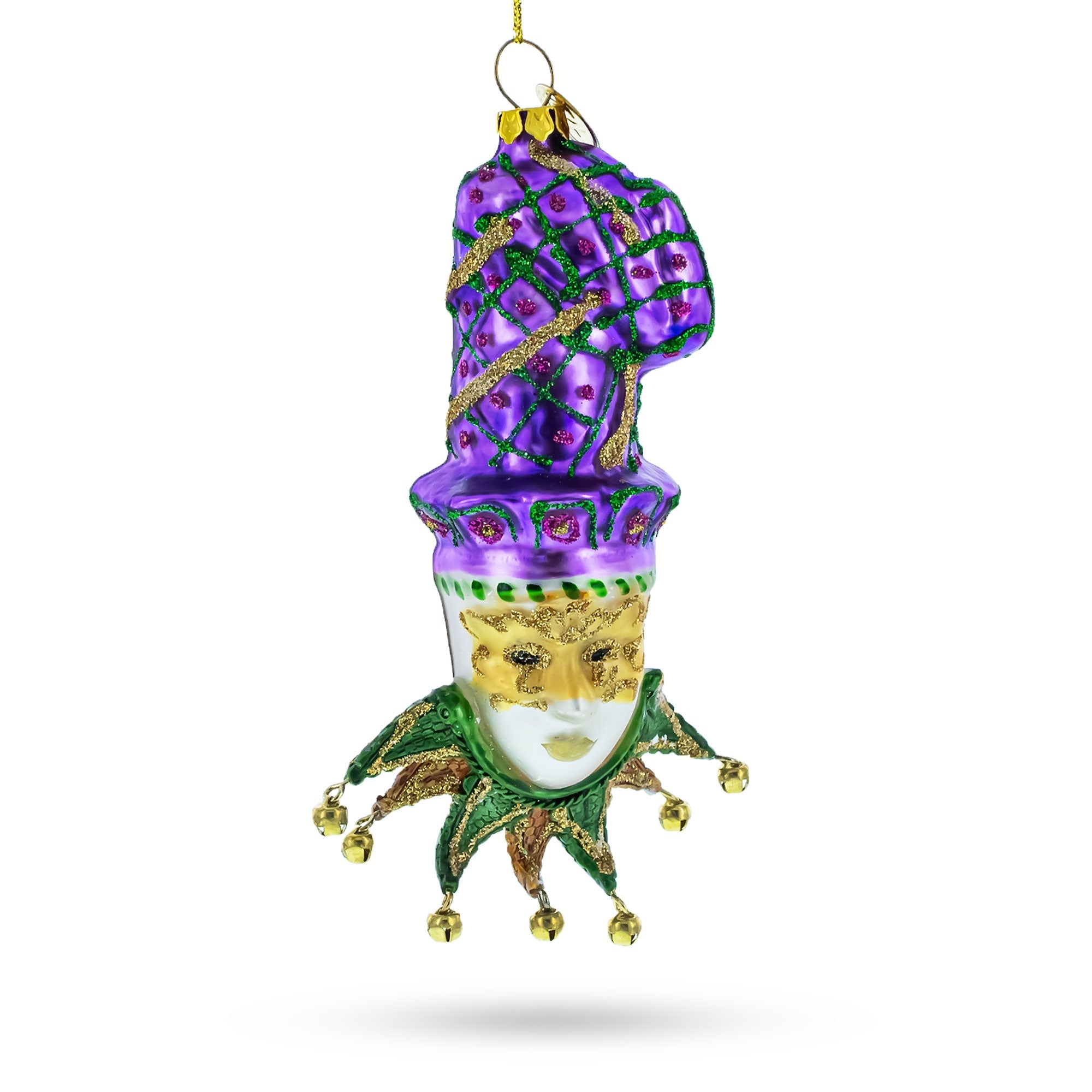 Mardi Gras Mask Glass Christmas Ornament