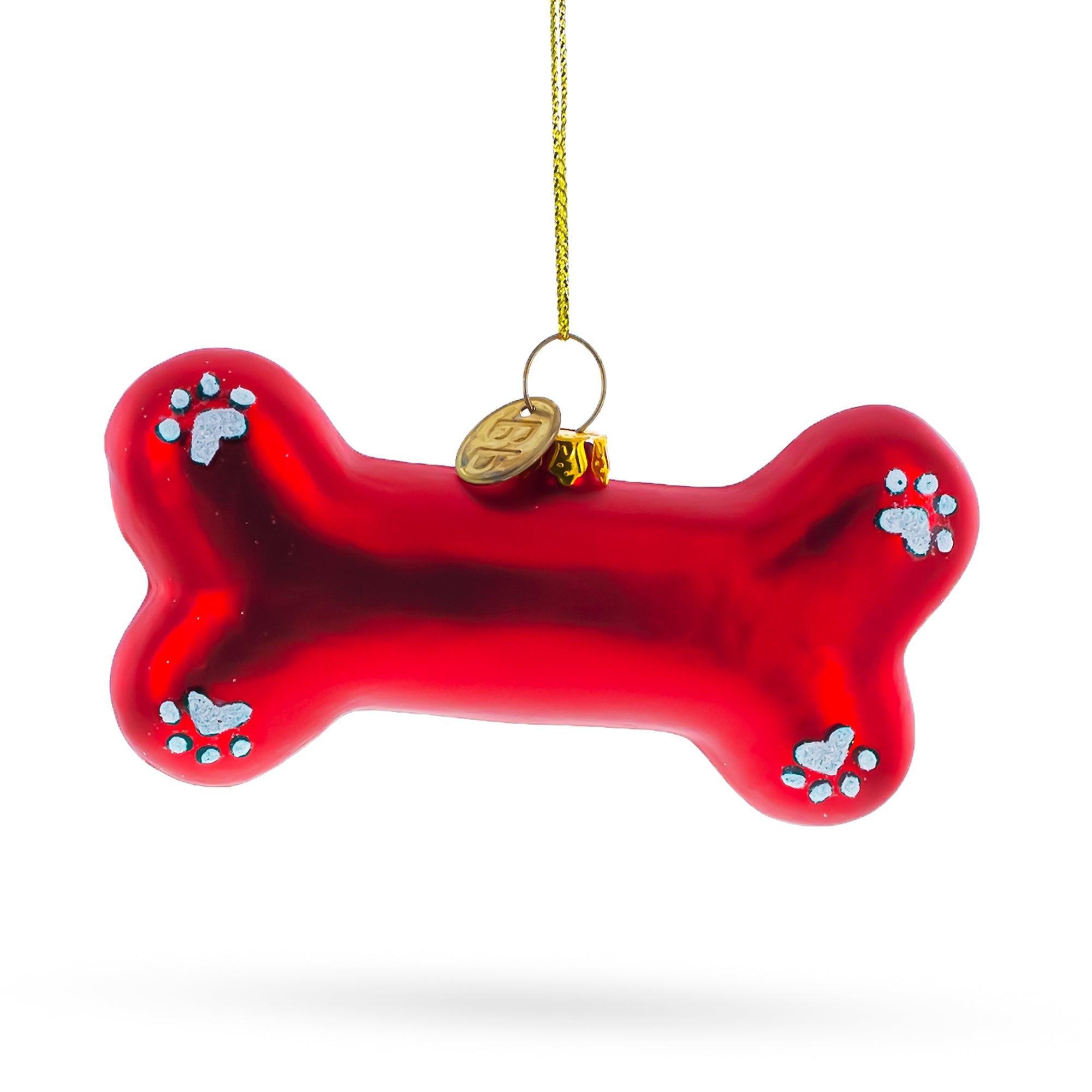 Red Bone Glass Christmas Ornament