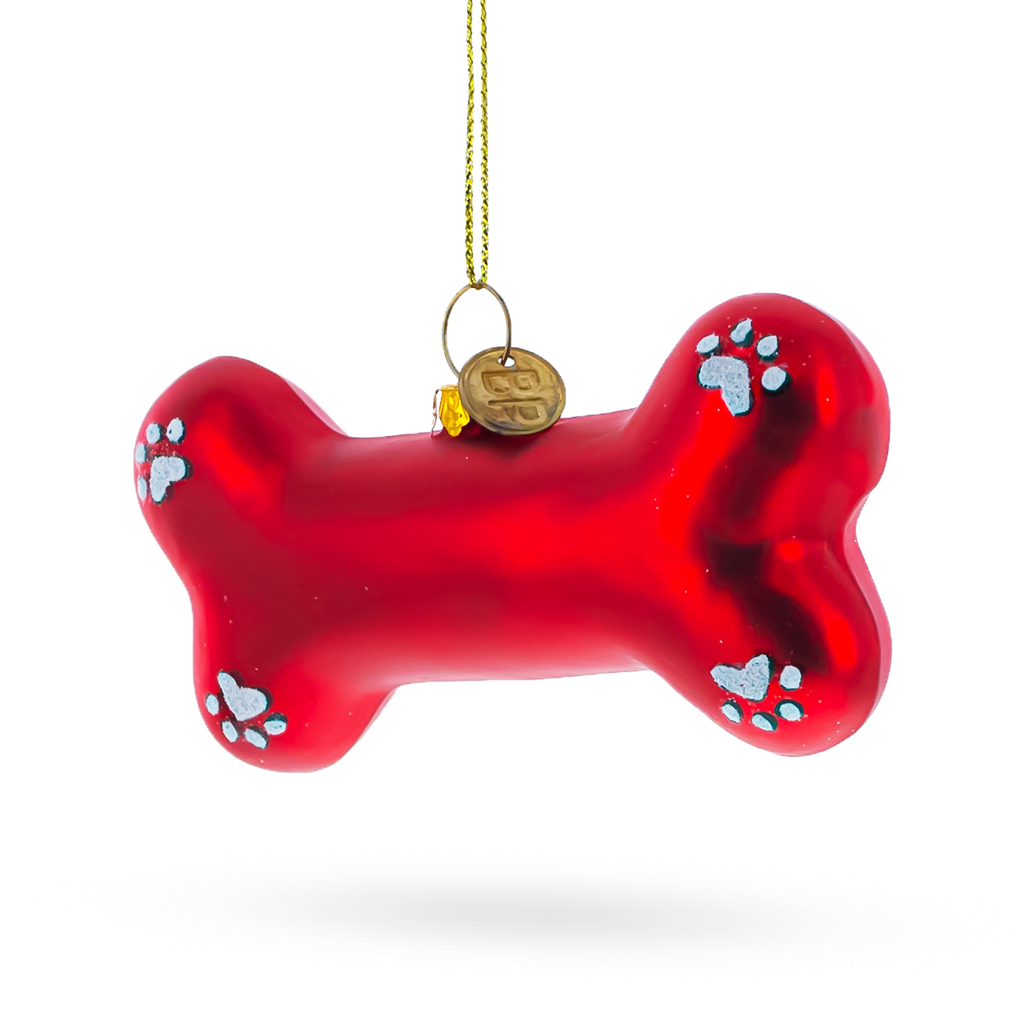 Red Bone Glass Christmas Ornament