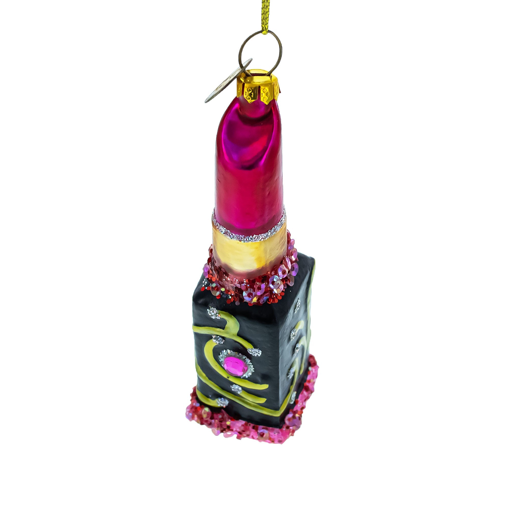 Red Lipstick Glass Christmas Ornament