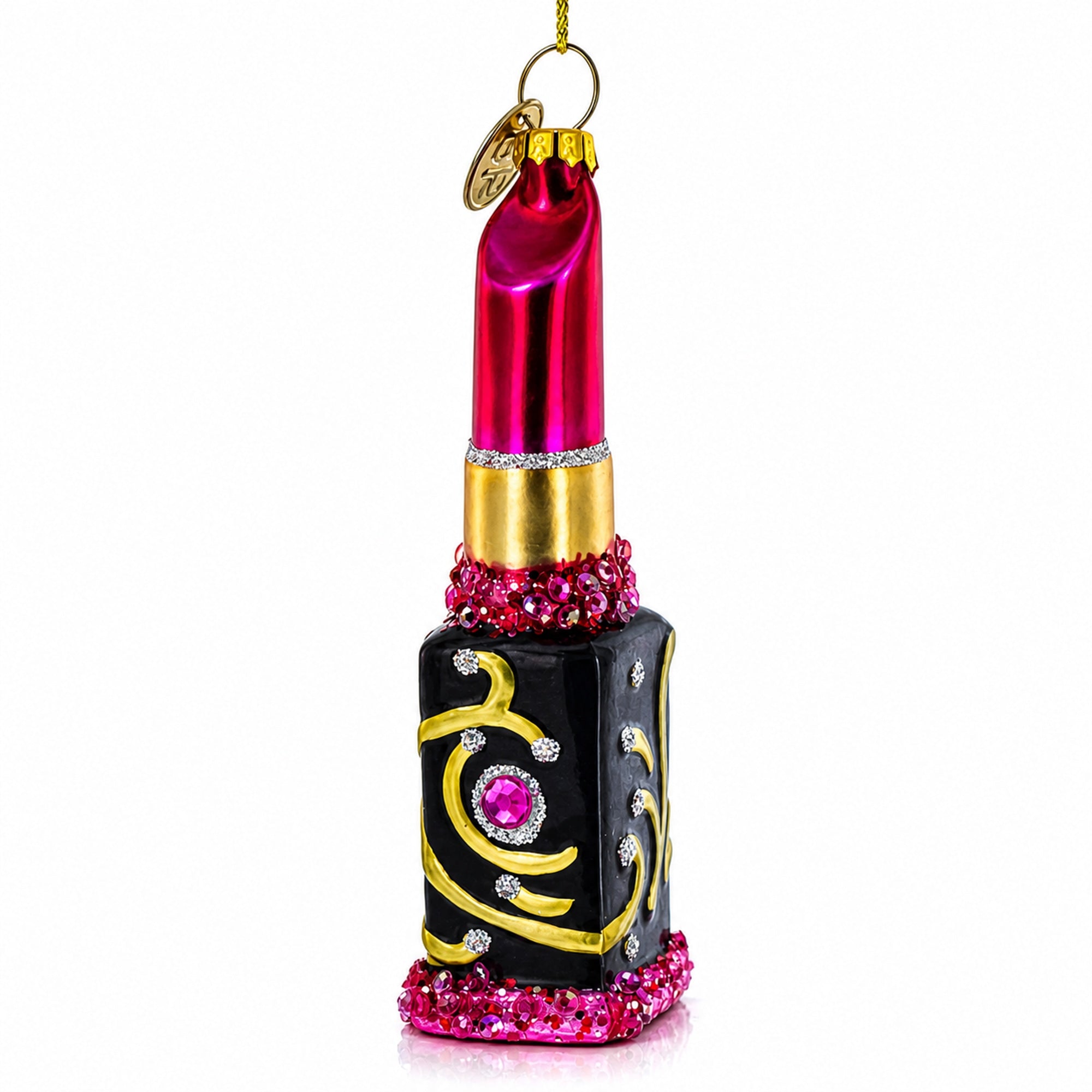 Red Lipstick Glass Christmas Ornament