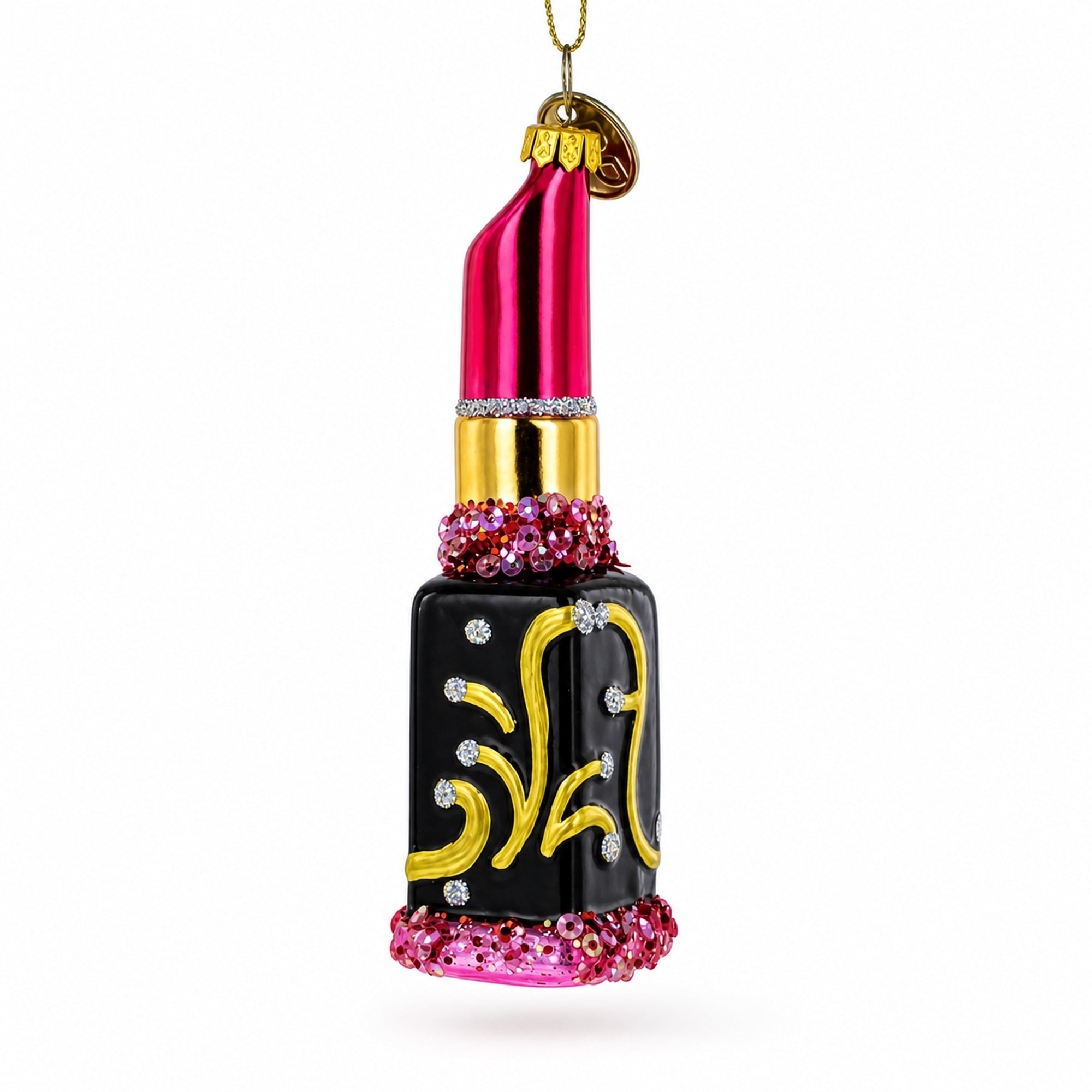 Red Lipstick Glass Christmas Ornament