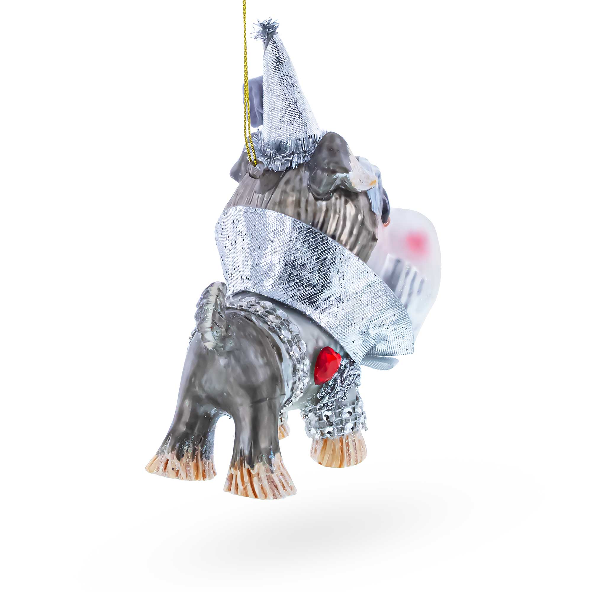 Schnauzer Glass Christmas Ornament