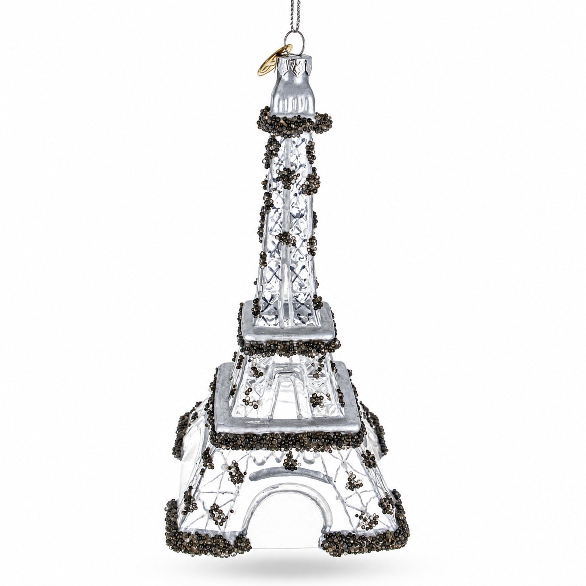 Iconic Eiffel Tower, Paris Glass Christmas Ornament