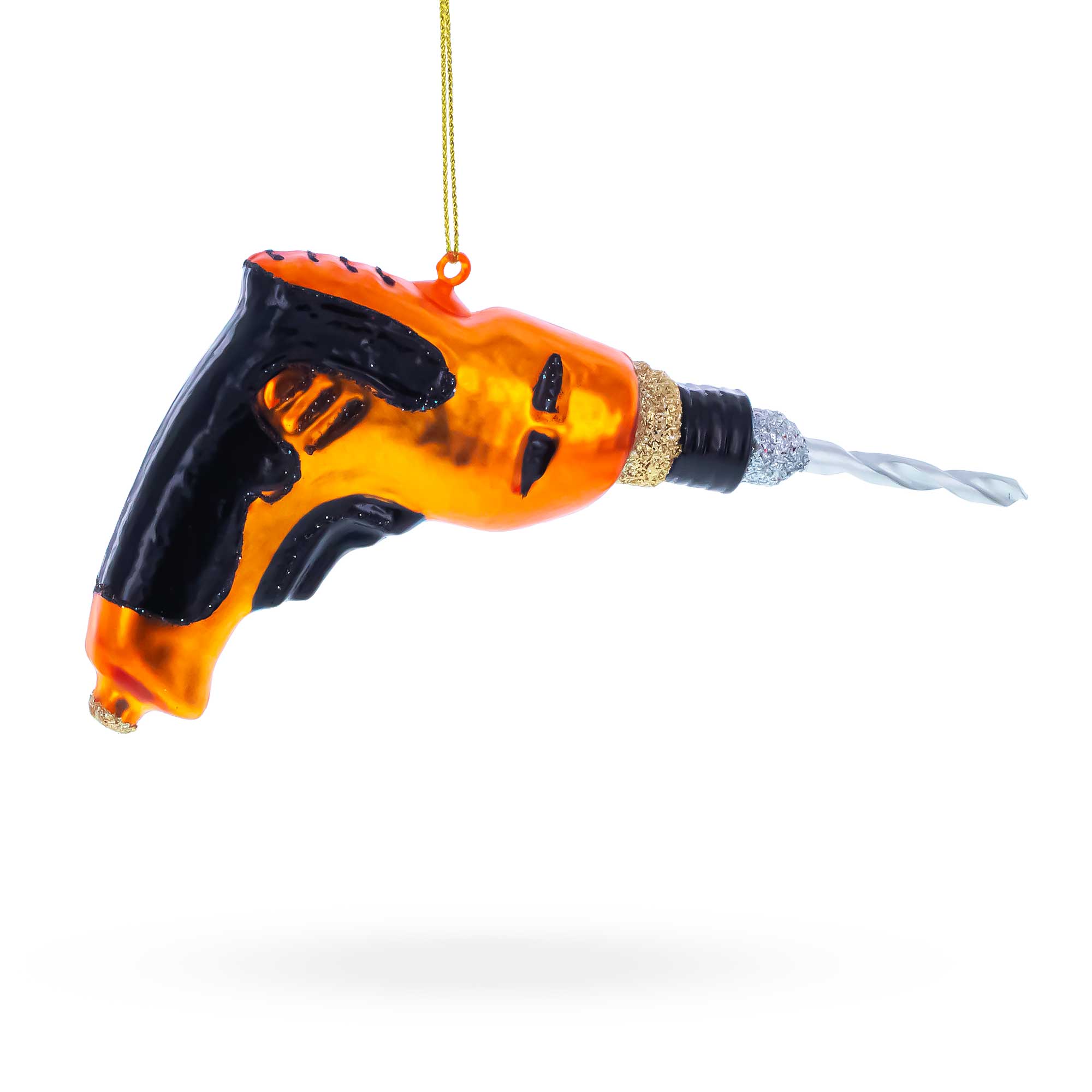 Power Drill Tool Glass Christmas Ornament