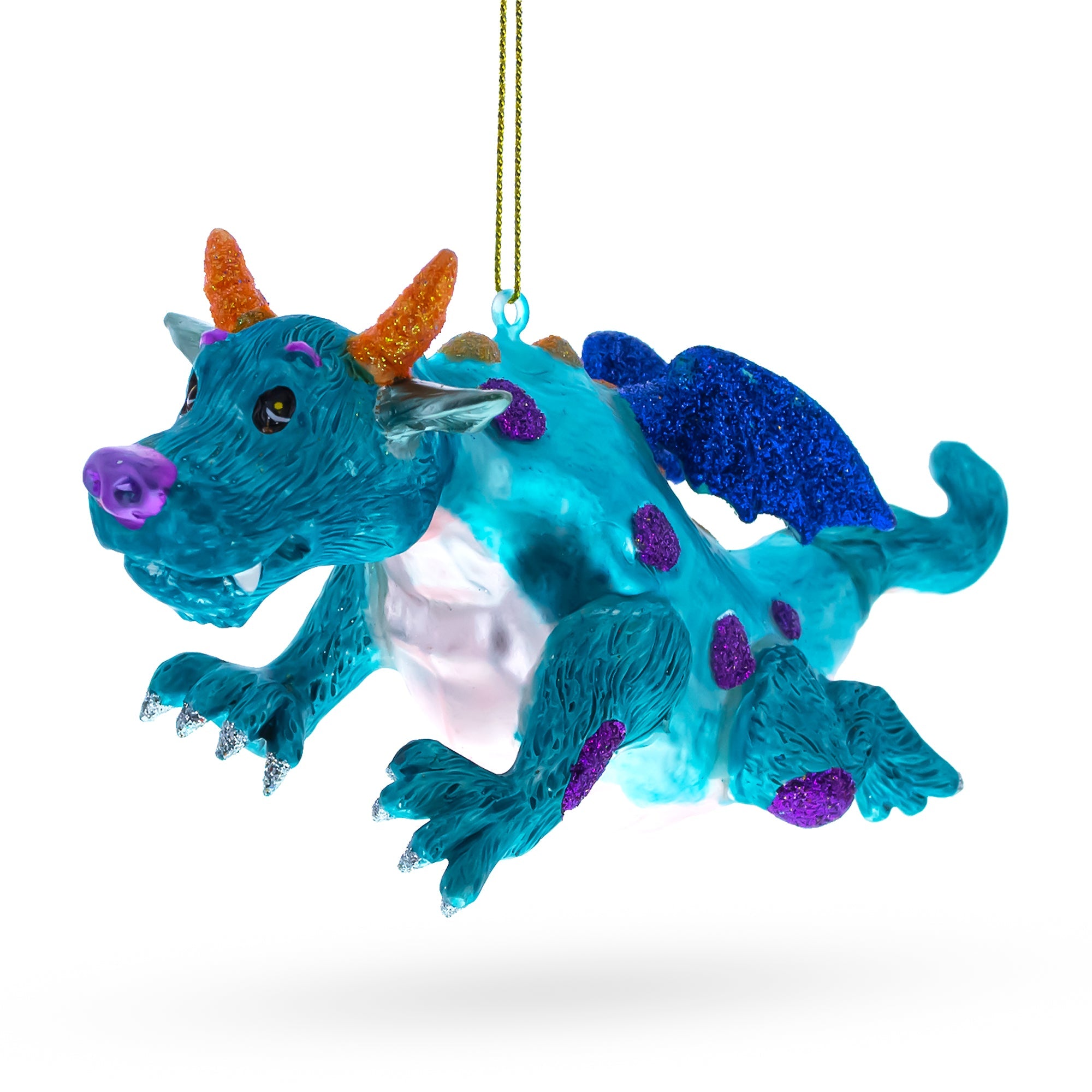 Flying Dragon Glass Christmas Ornament