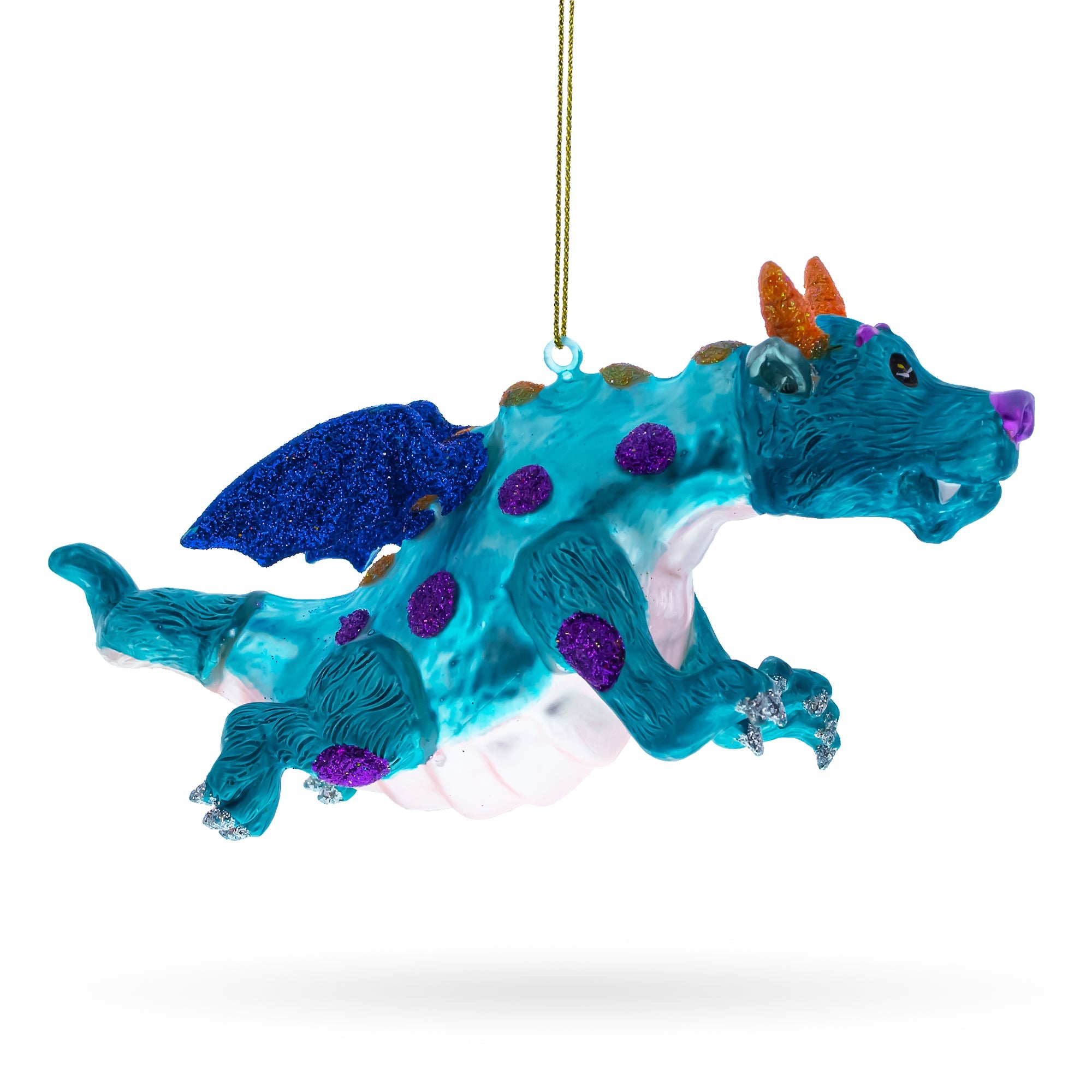 Flying Dragon Glass Christmas Ornament