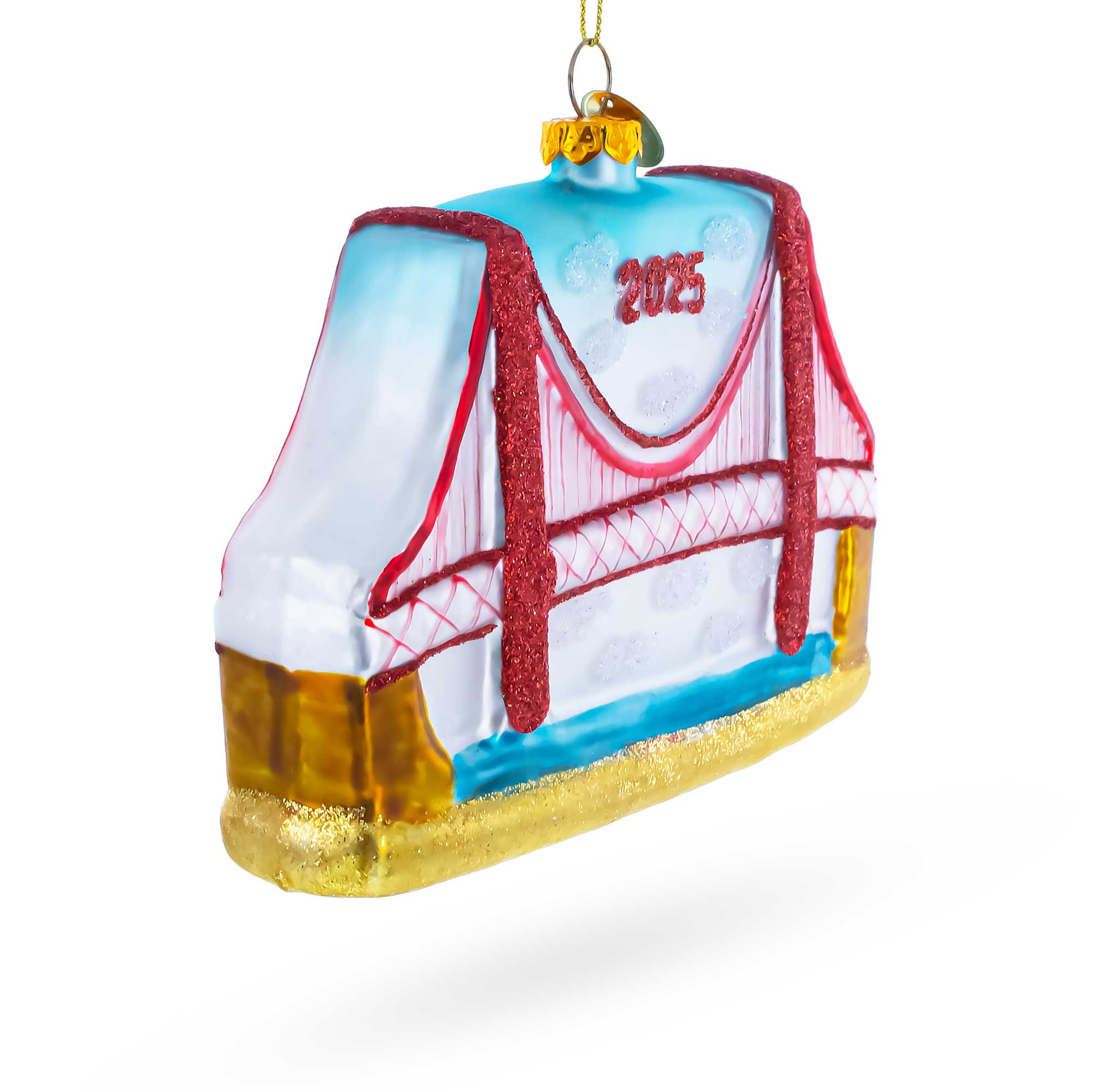 Golden Gate Bridge, San Francisco, California Glass Christmas Ornament
