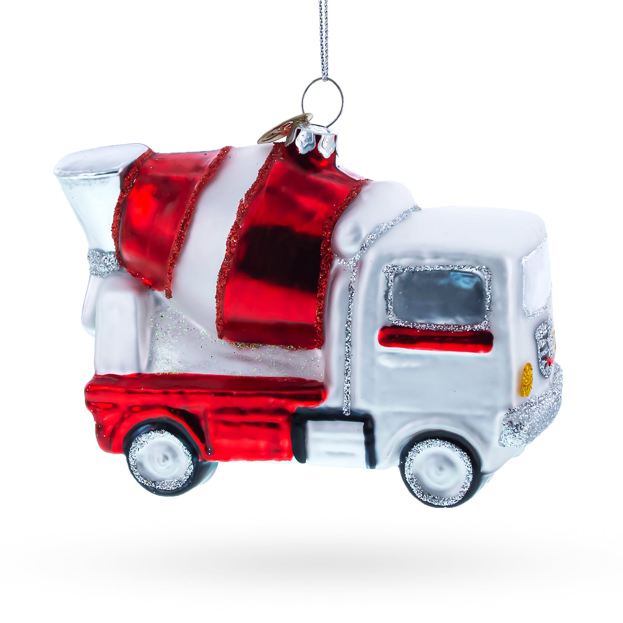 Concrete Mixer Glass Christmas Ornament
