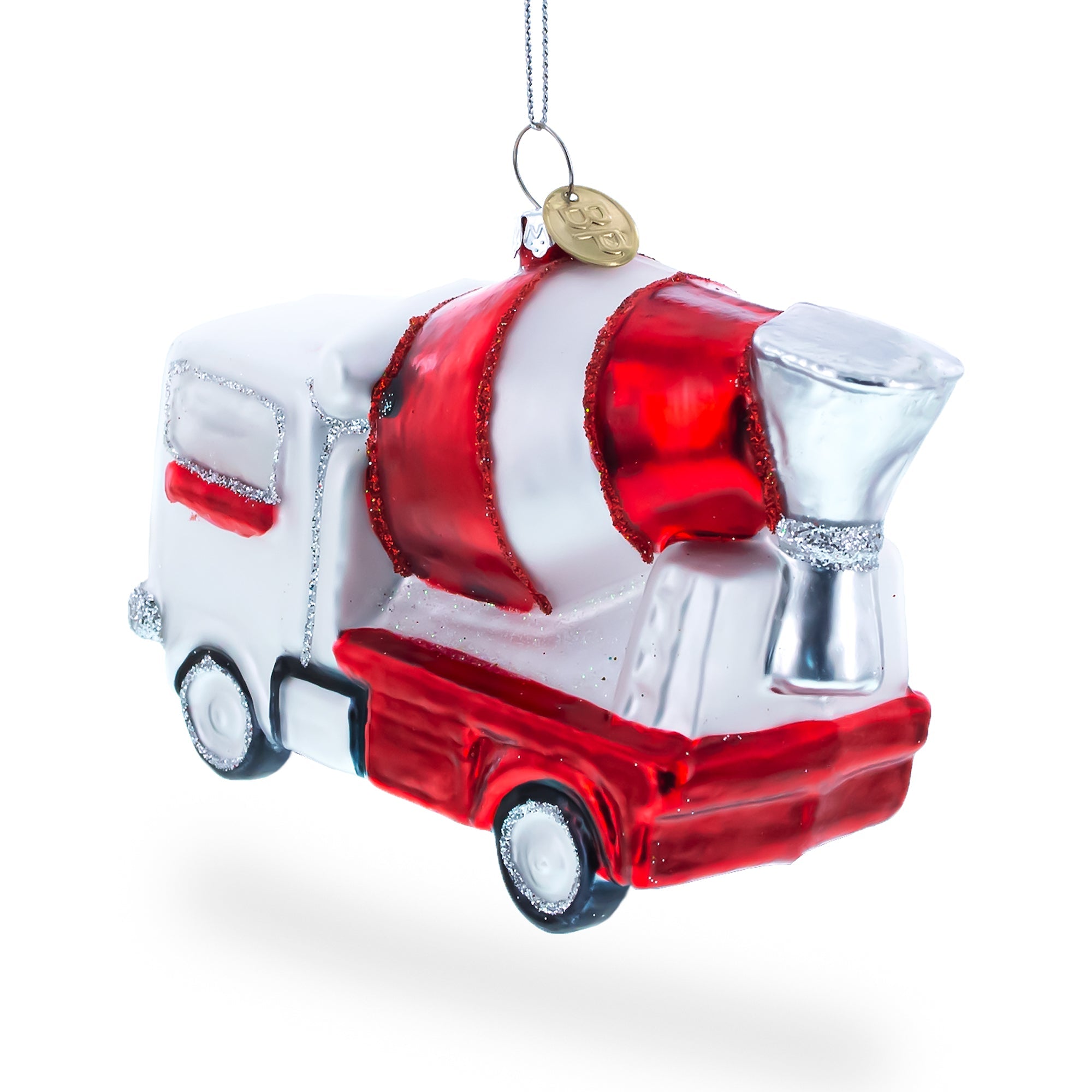 Concrete Mixer Glass Christmas Ornament