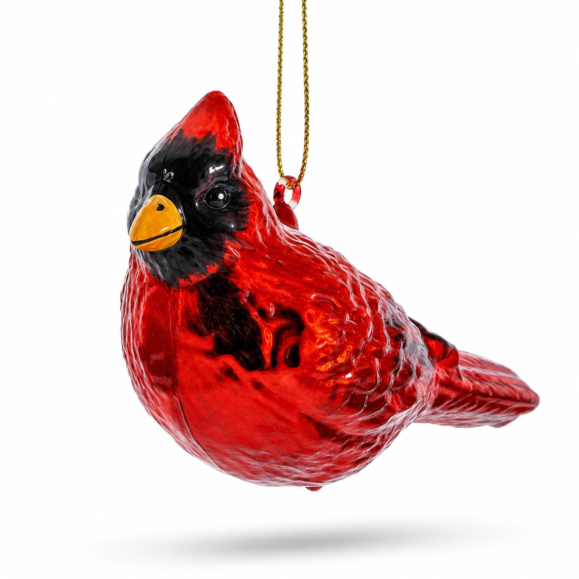Red Cardinal Glass Christmas Ornament