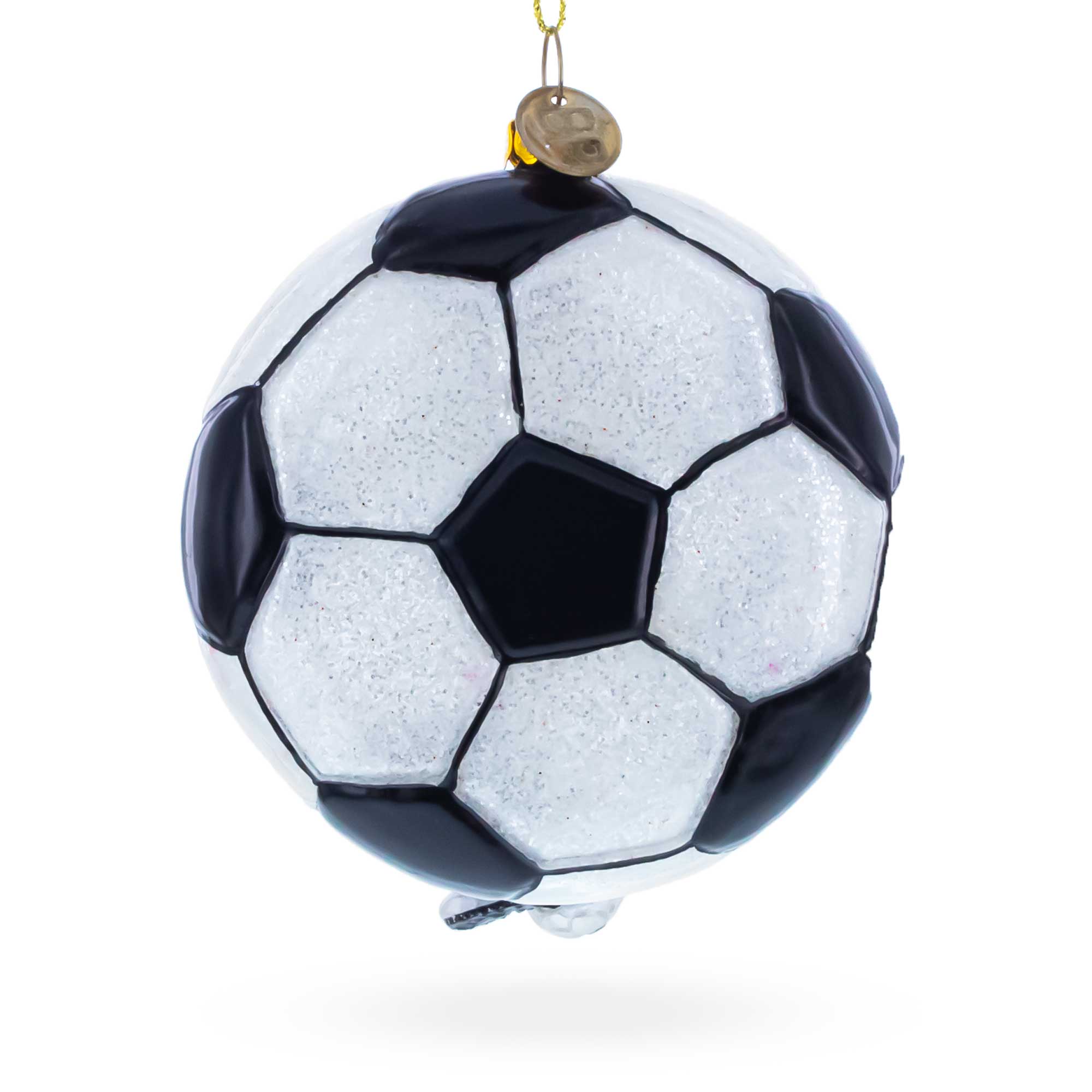Football Player Glass Christmas Ornament