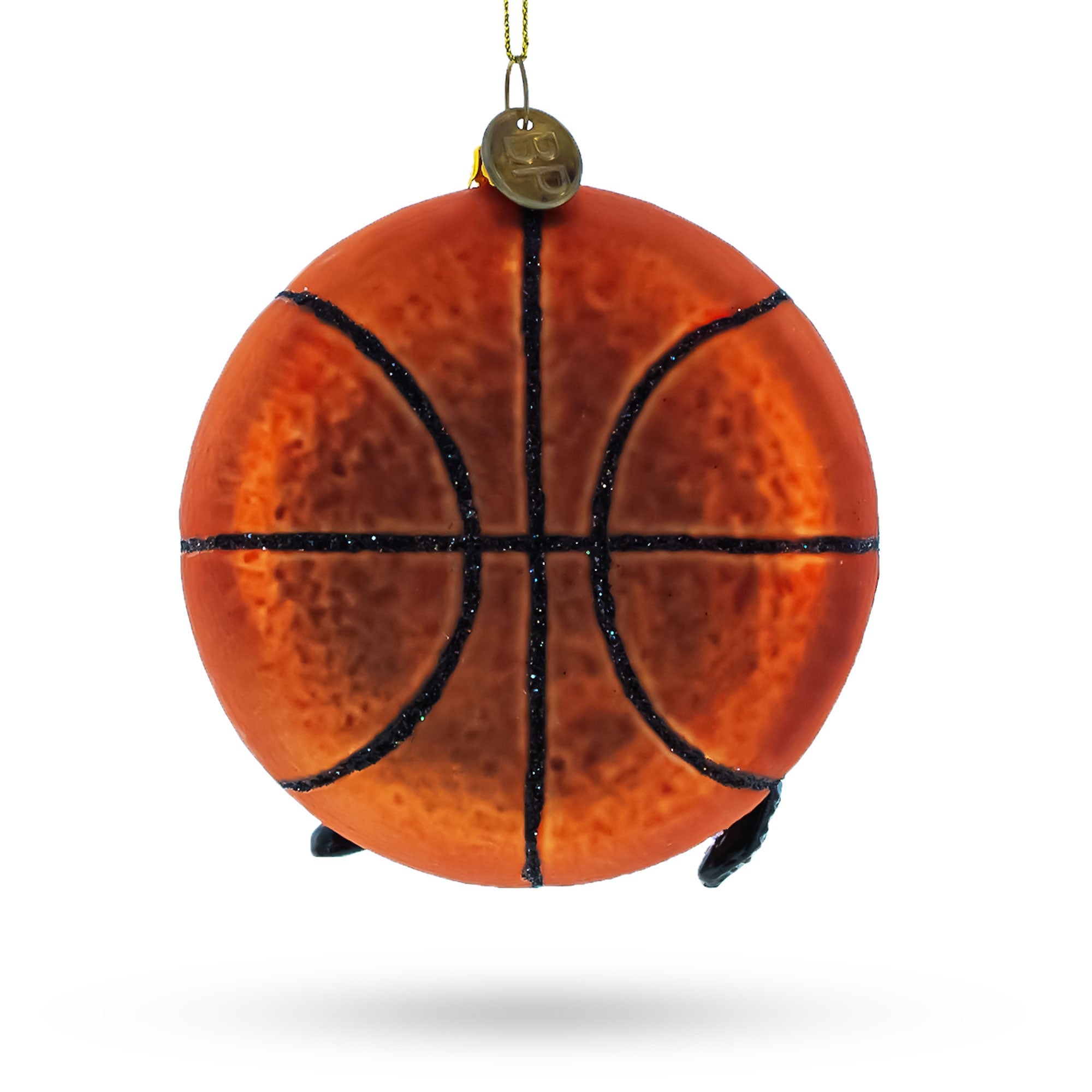 Basketball Player Glass Christmas Ornament