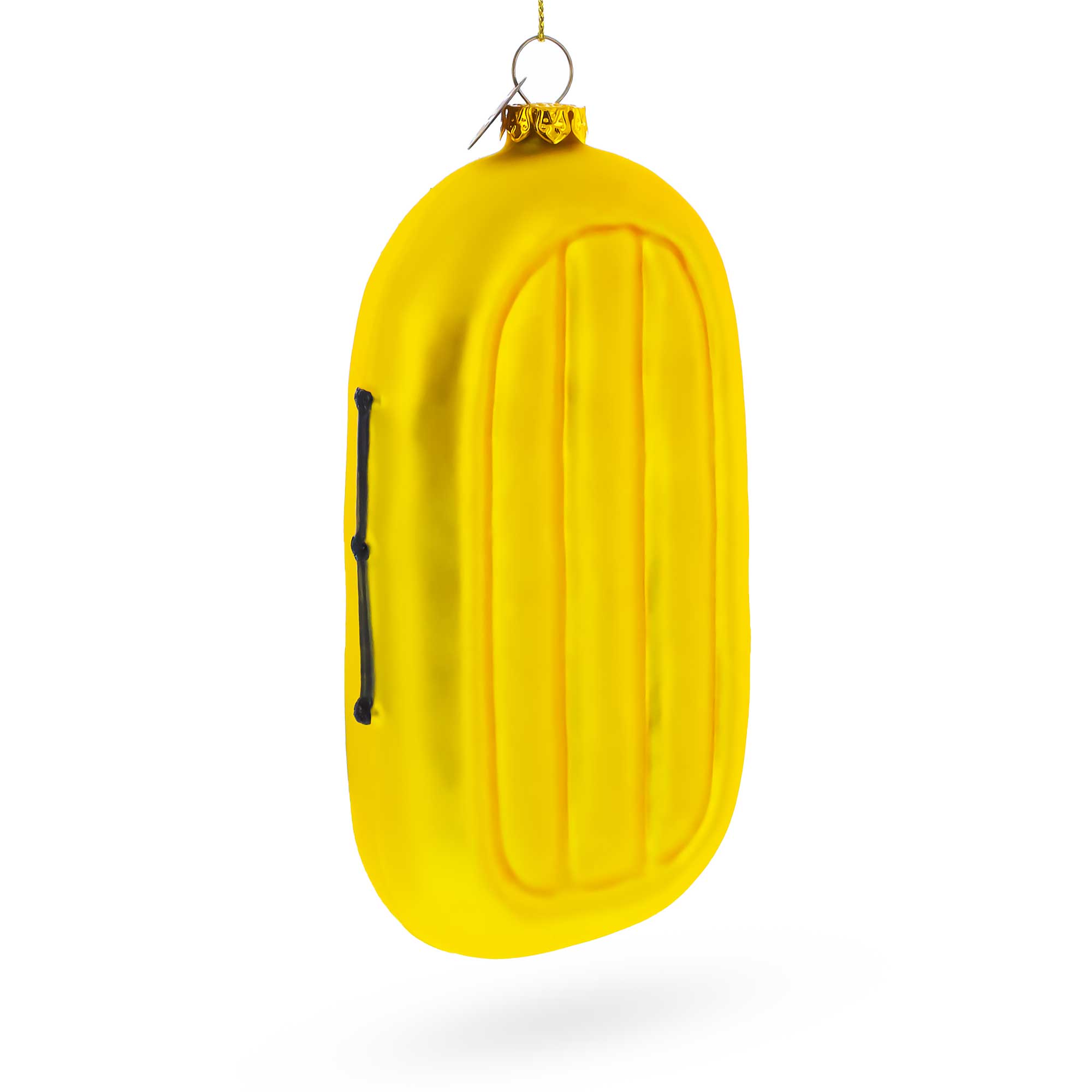 Sunny Yellow Rubber Boat Glass Christmas Ornament