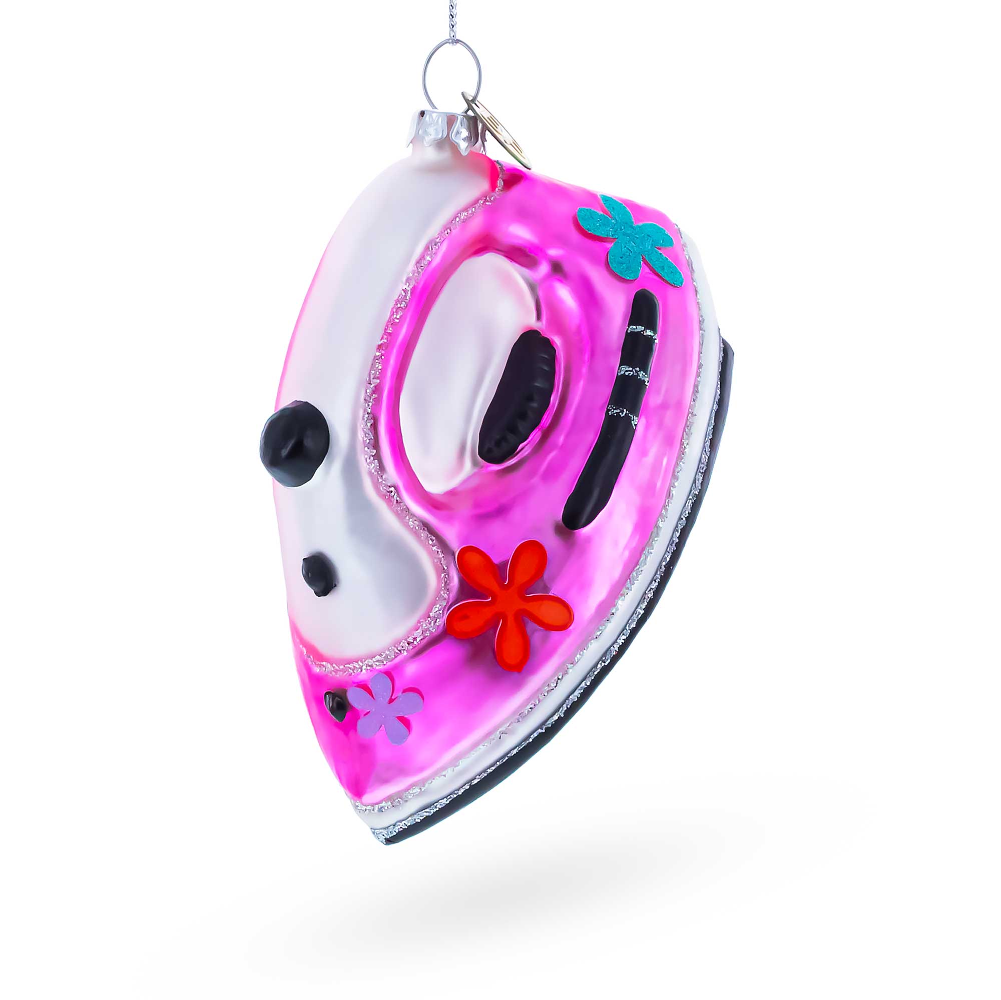 Pink Iron Glass Christmas Ornament