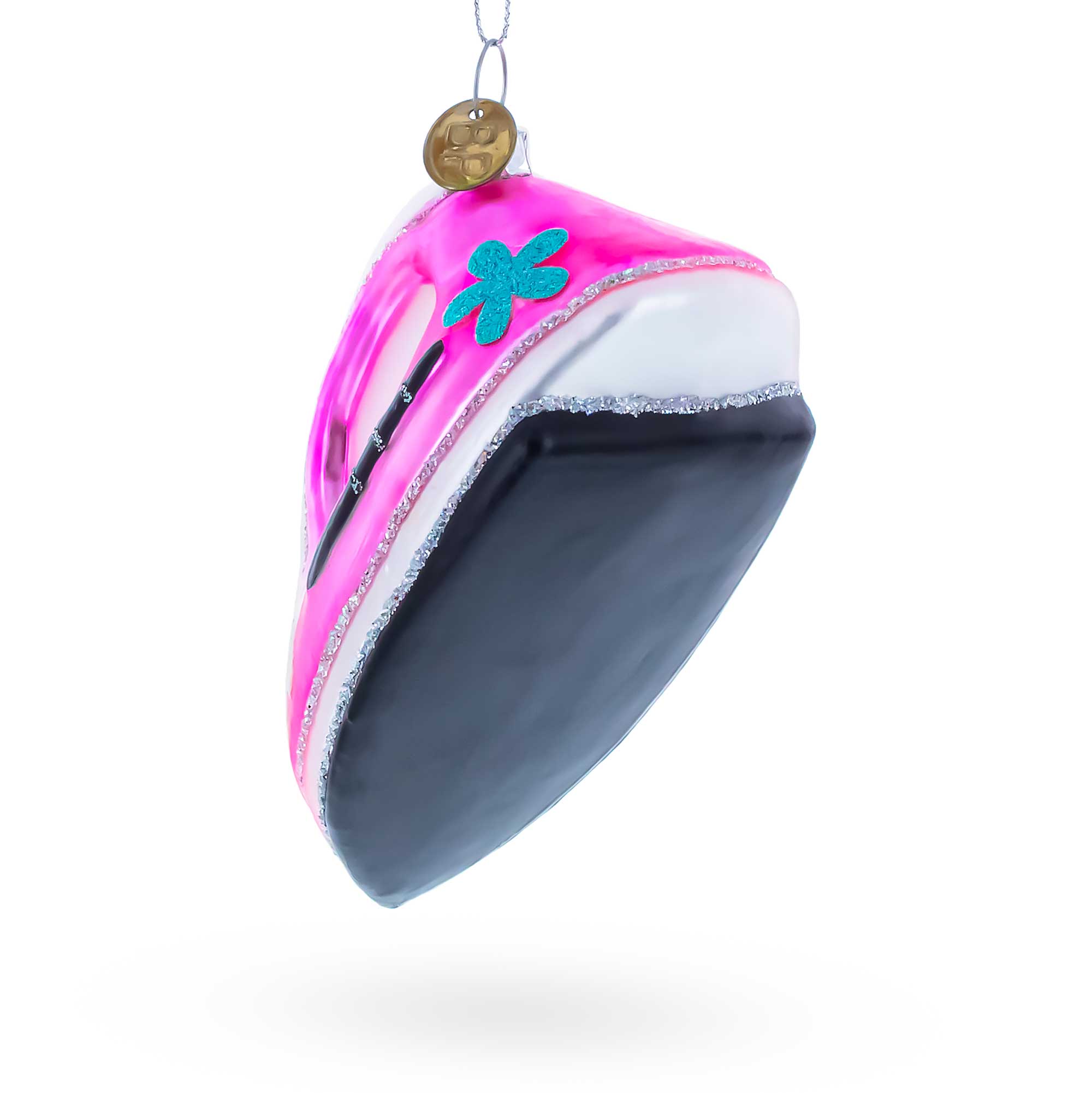 Pink Iron Glass Christmas Ornament