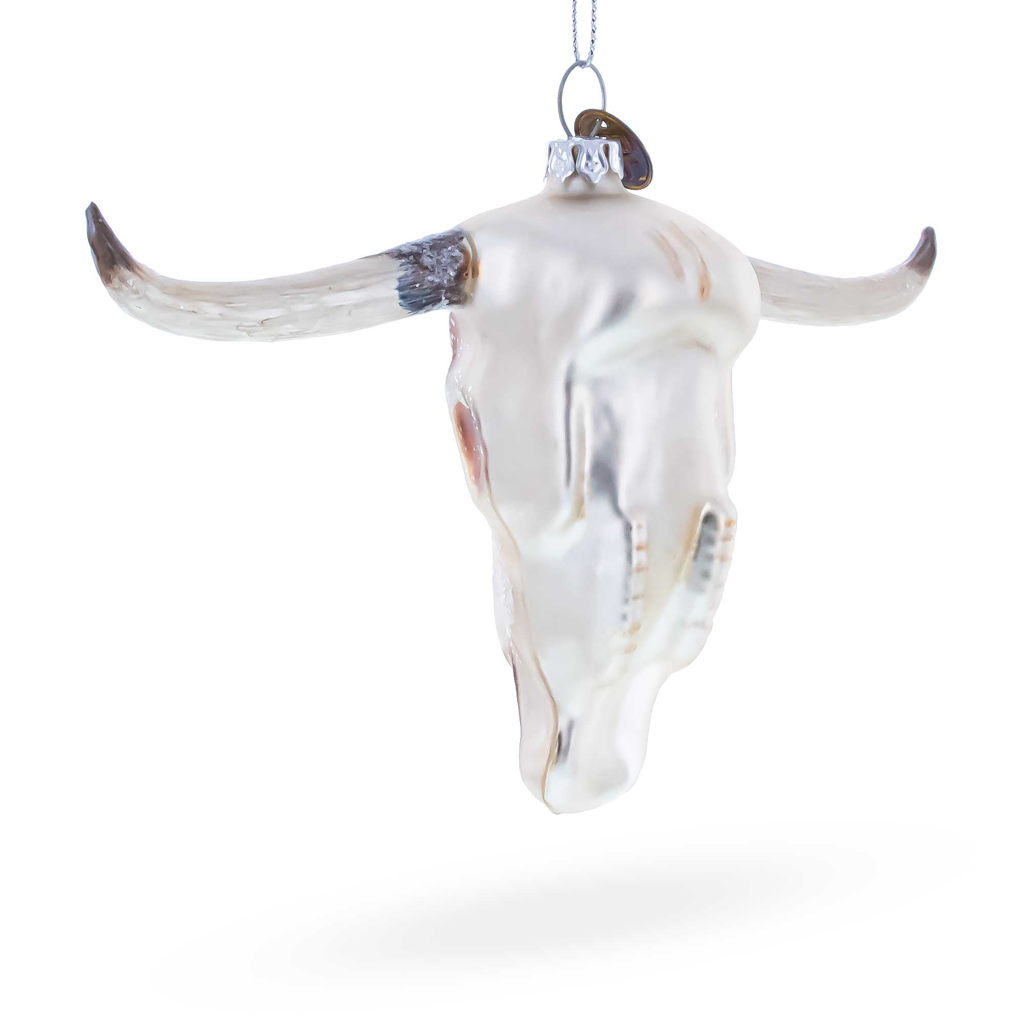 Cow Skull Glass Christmas Ornament