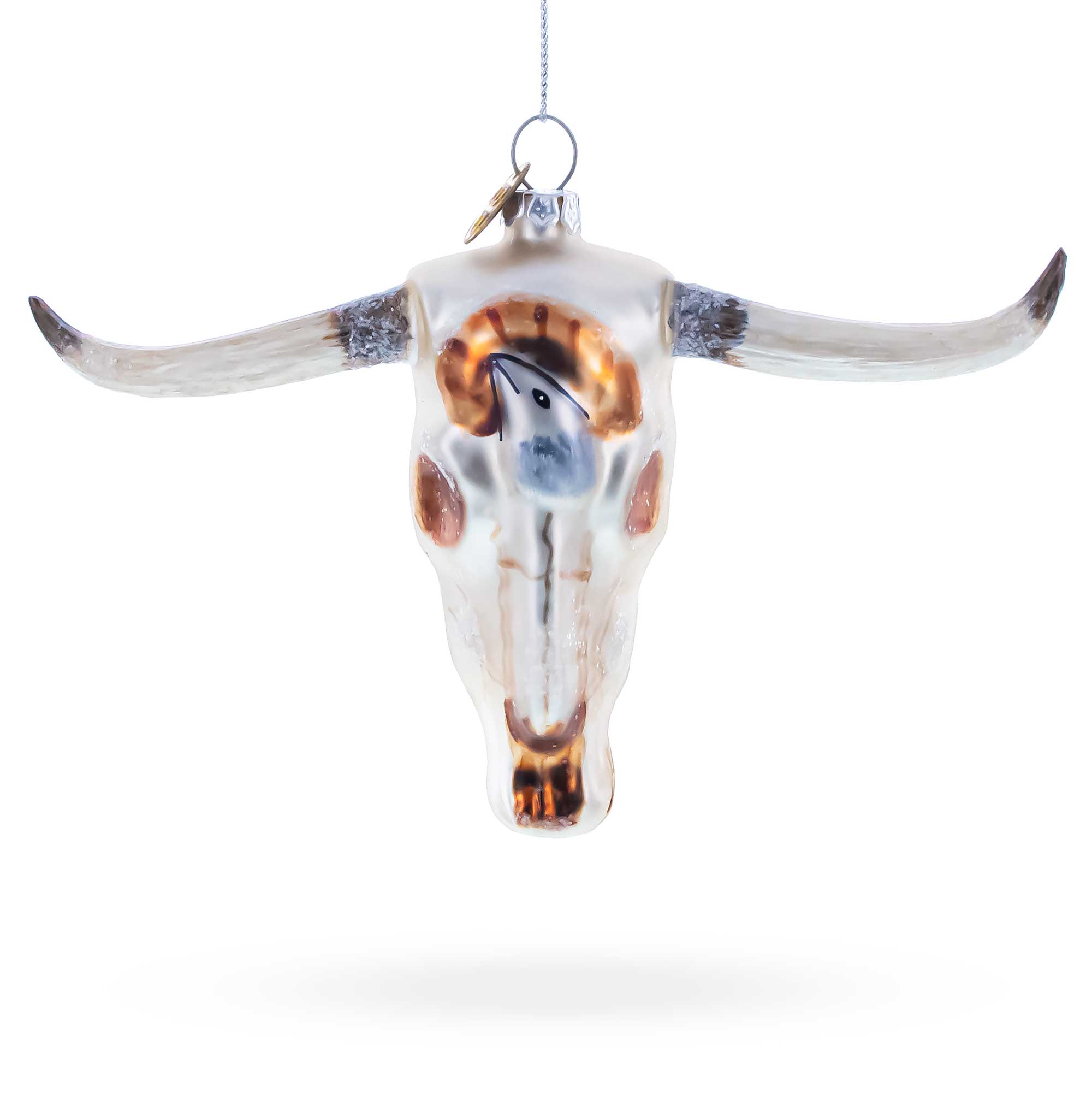 Cow Skull Glass Christmas Ornament