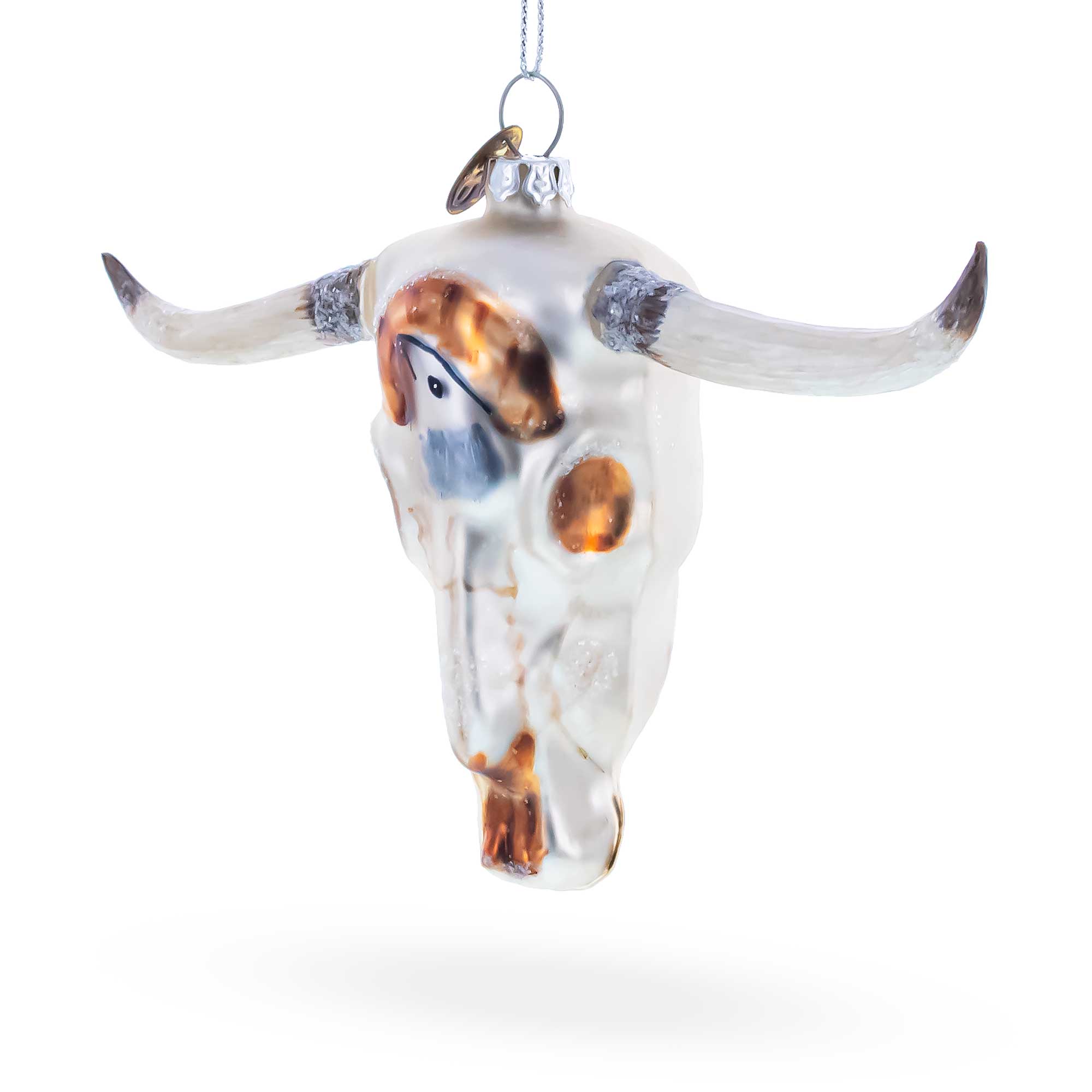 Cow Skull Glass Christmas Ornament