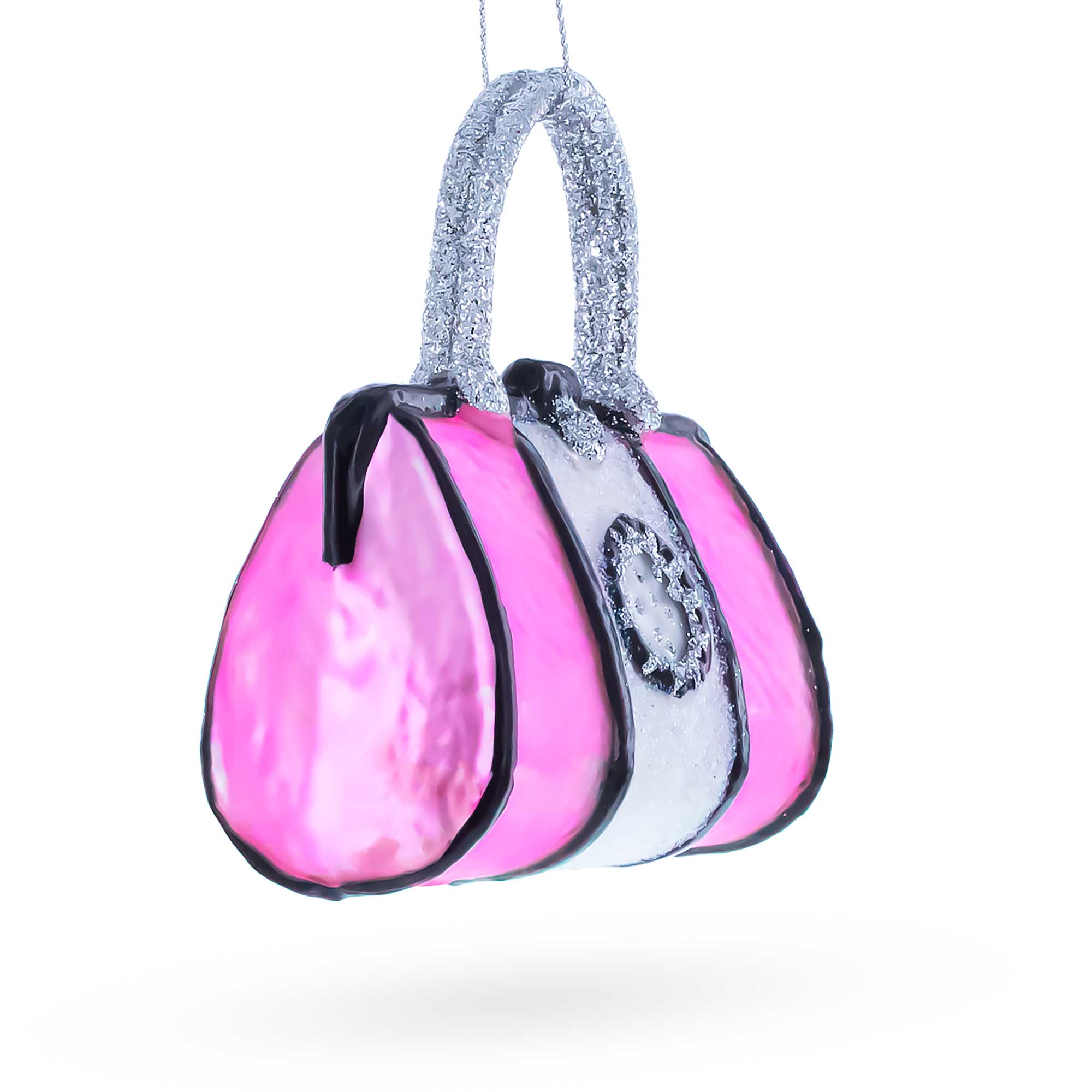 Pink Handbag Glass Christmas Ornament