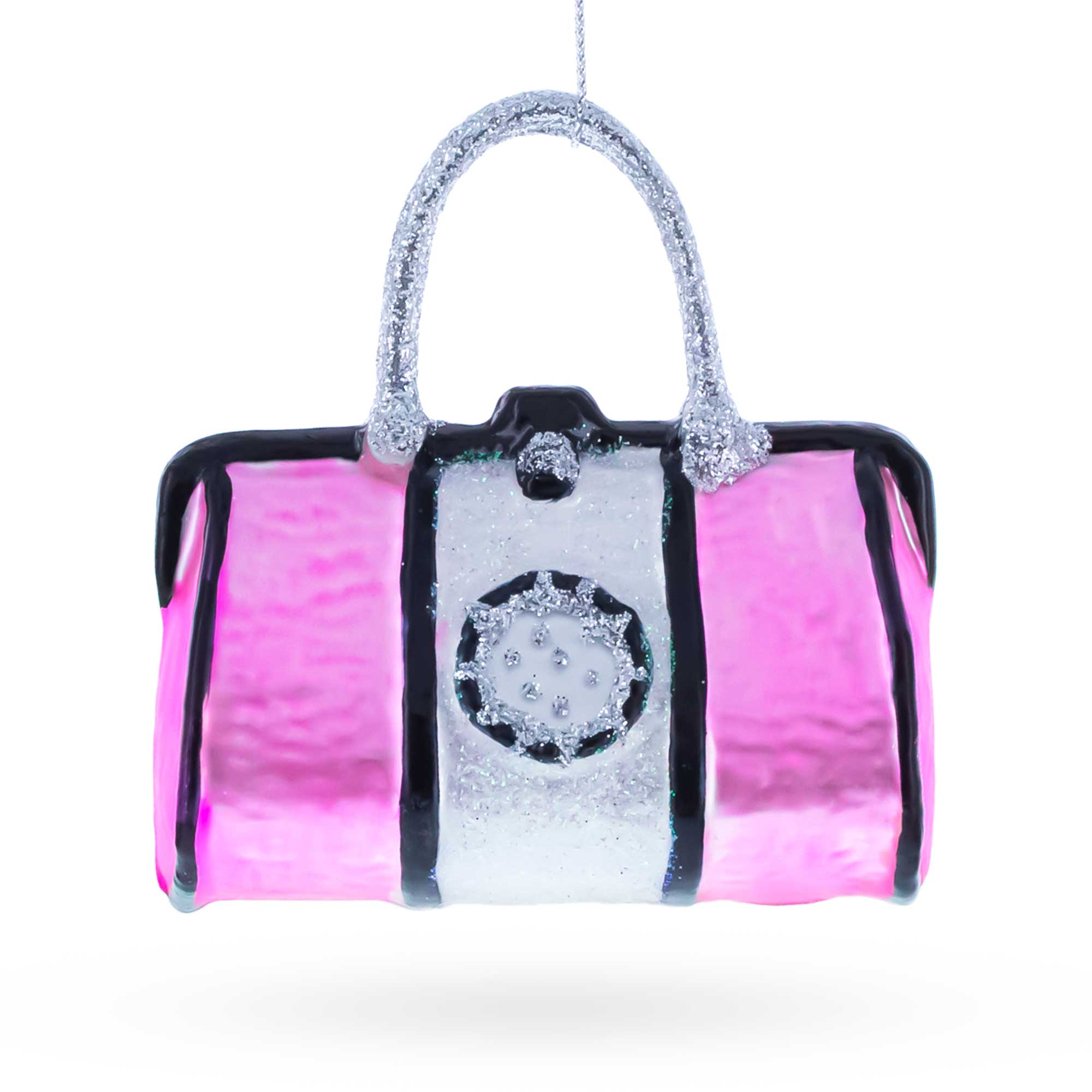 Pink Handbag Glass Christmas Ornament